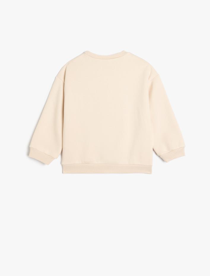 Kız Bebek Minnie Mouse Baskılı Lisanslı Pamuklu Şardonlu Uzun Kollu Sweatshirt