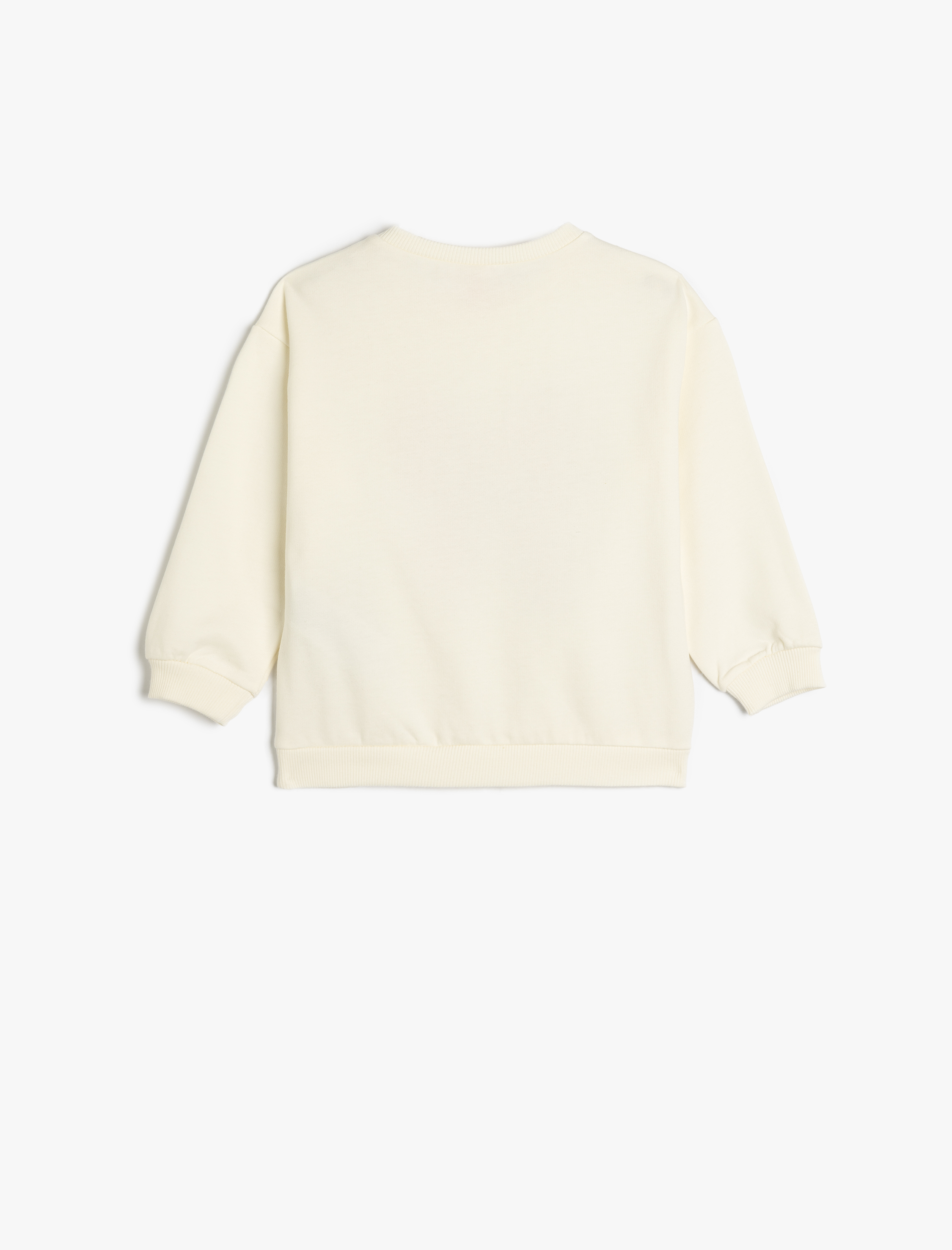  Kız Bebek Sweat Fiyonk Baskılı Uzun Kollu Bisiklet Yaka Pamuklu Şardonlu