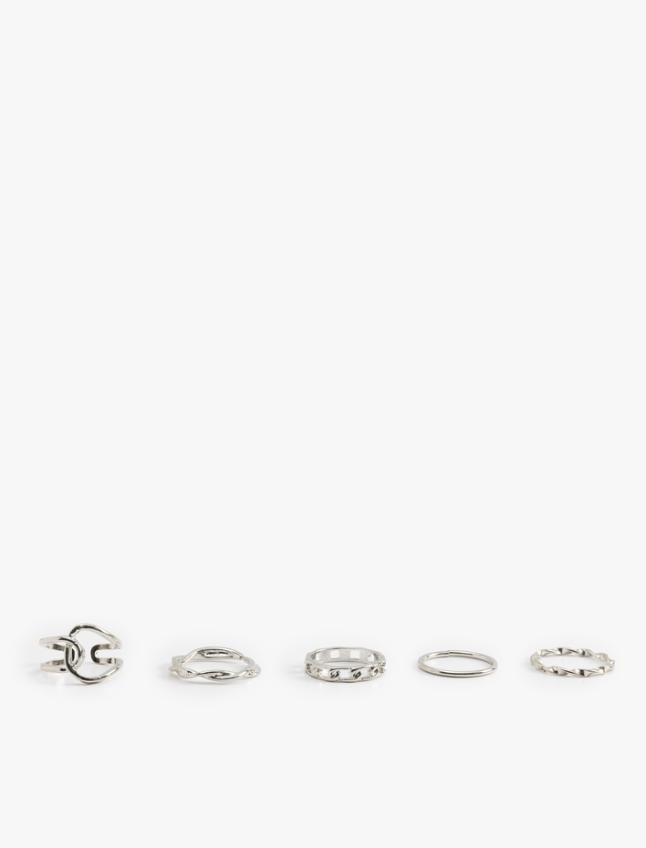 Kadın Burgu 5'li Yüzük Seti