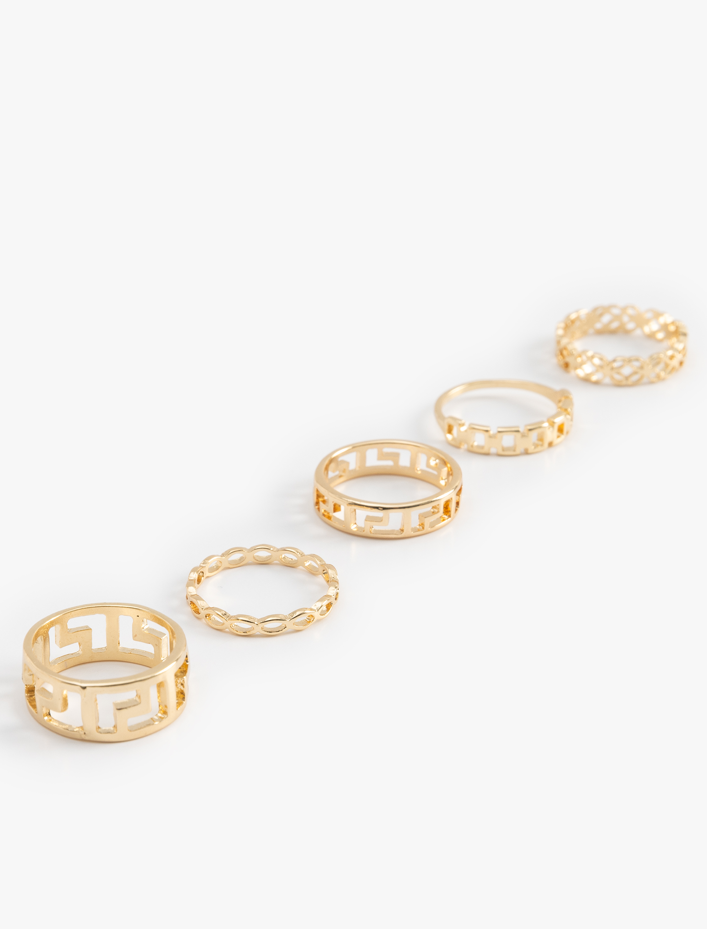  Kadın Geometrik Şekilli 5'li Yüzük Seti