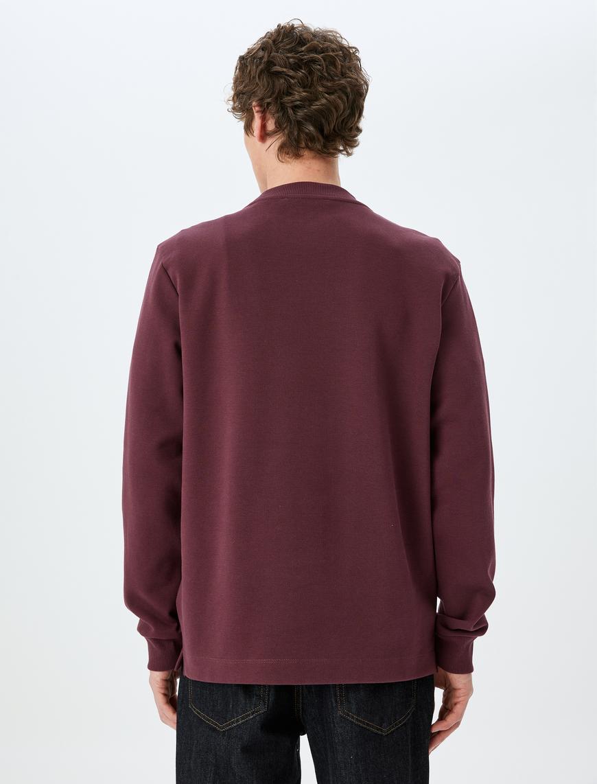   Bisiklet Yaka Pamuklu Basic Sweatshirt