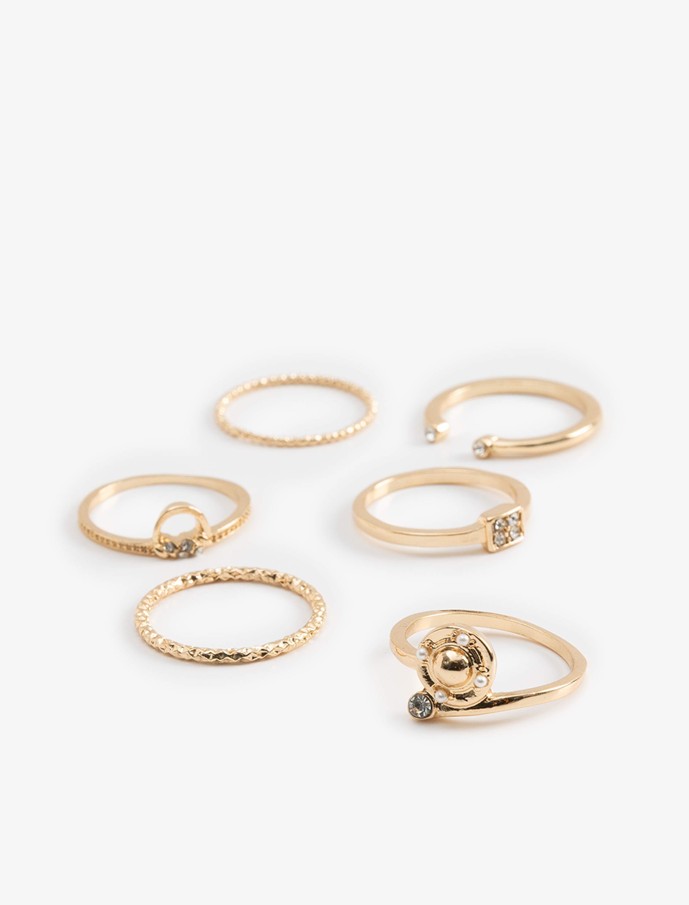  Kadın Taş Detaylı 6'lı Yüzük Seti