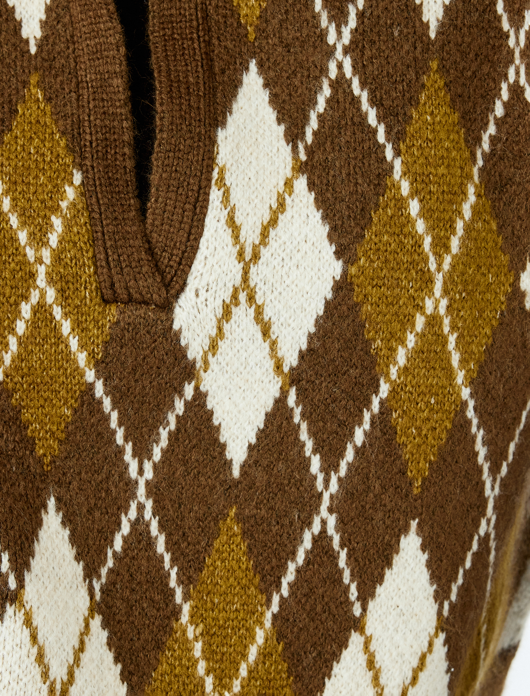   Kolsuz Süveter Polo Yaka Geometrik Desenli