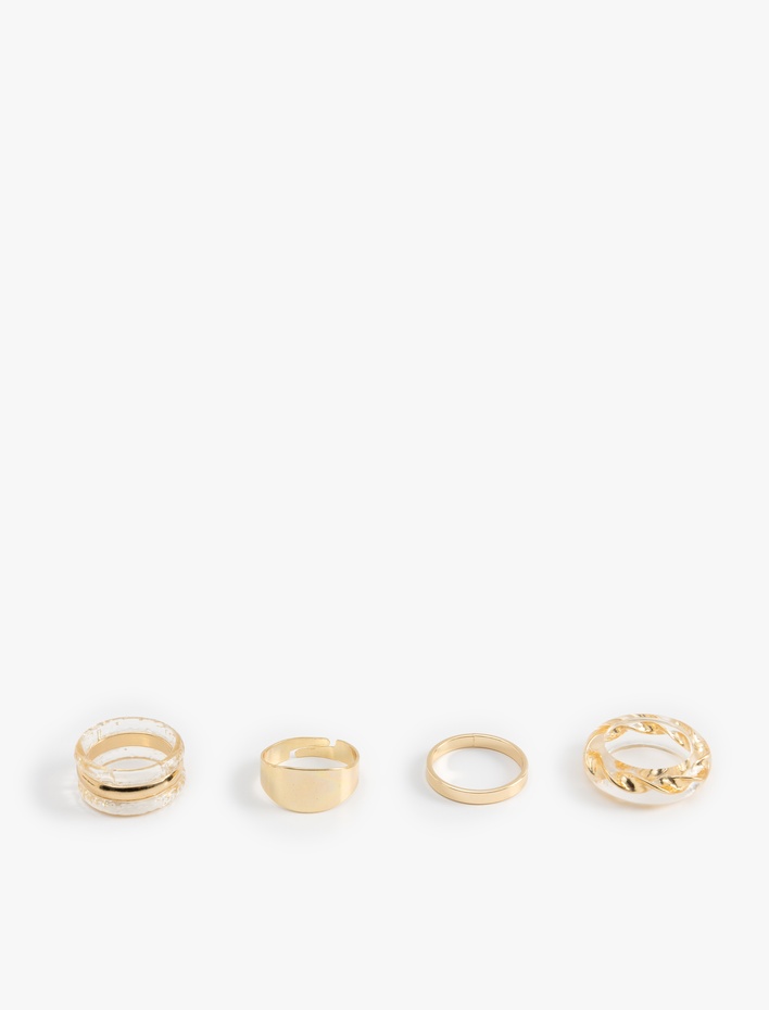 Kadın Çelik Karışımlı 4'lü Yüzük Seti