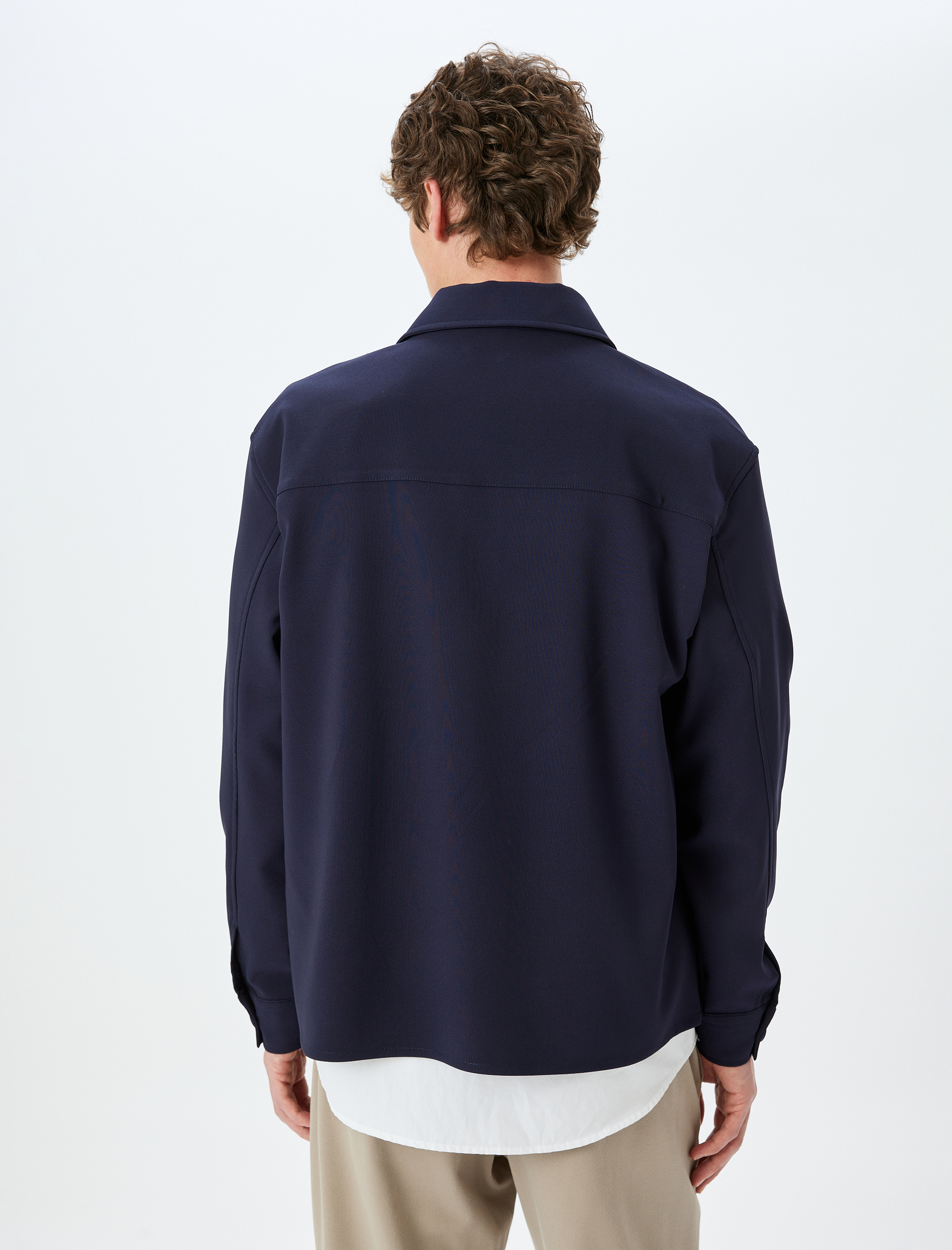   Cep Detaylı Regular Fit Düğmeli Uzun Kollu Gömlek Ceket