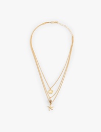 Deniz Kabuğu Detaylı 3 Sıra Çelik Kolye