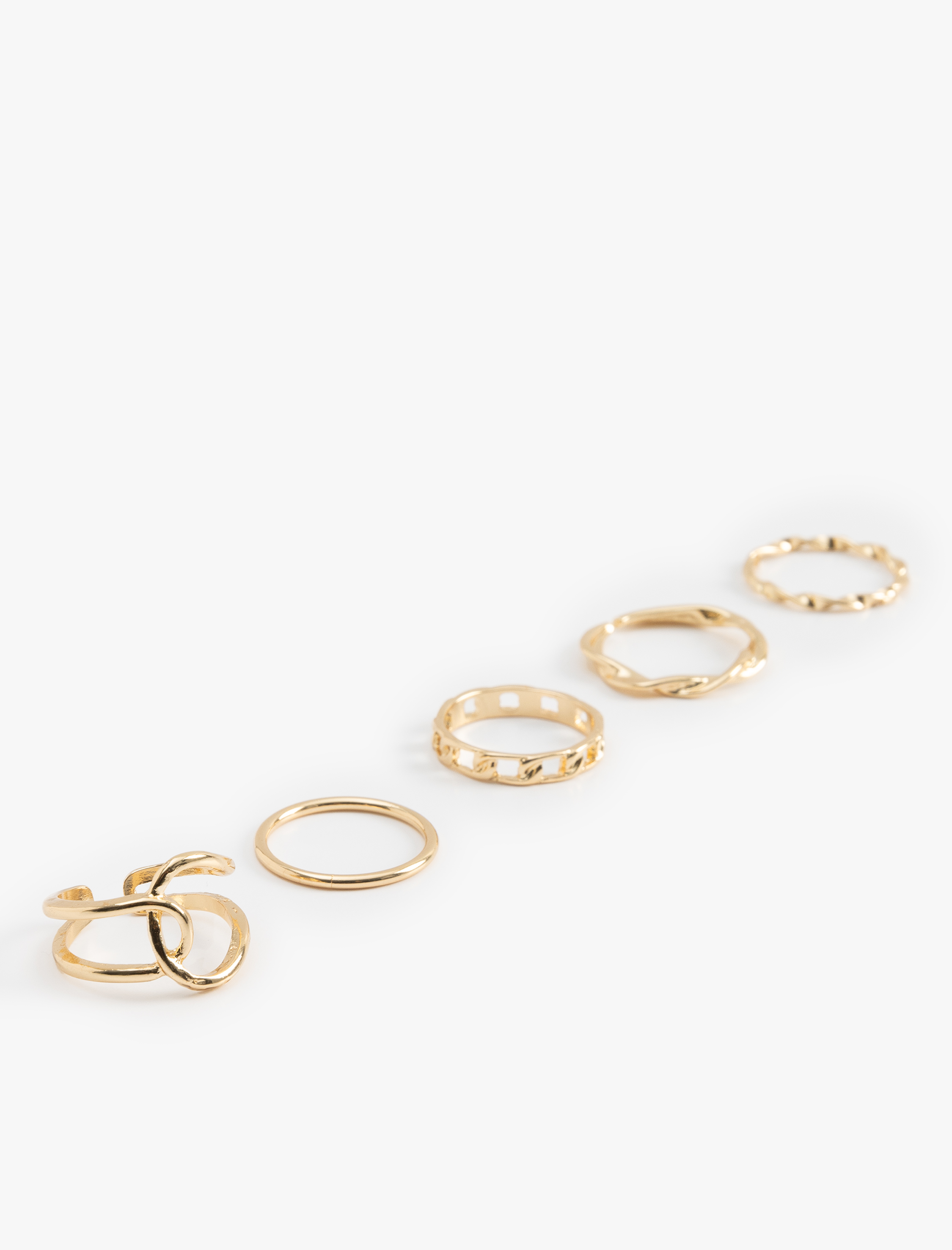  Kadın Burgu 5'li Yüzük Seti