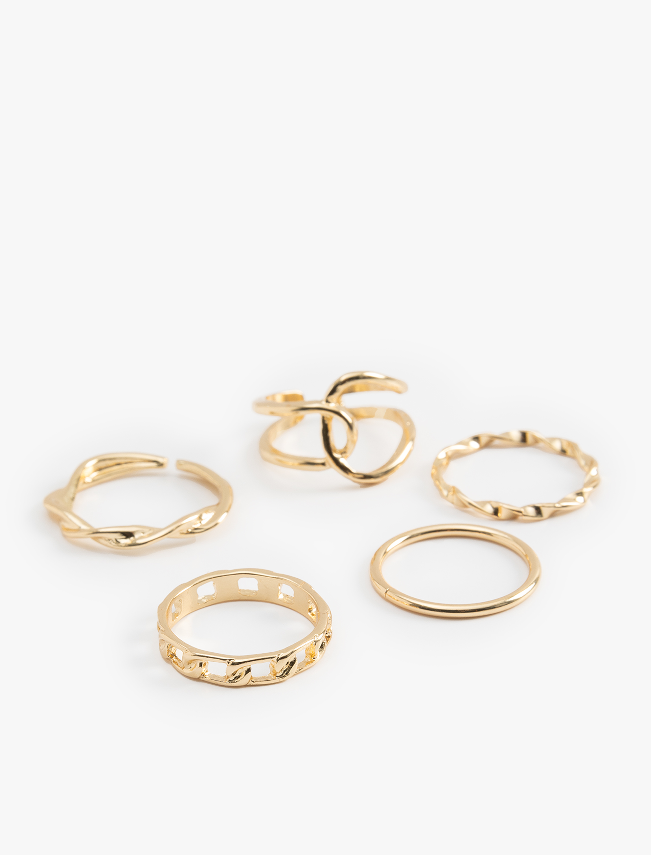  Kadın Burgu 5'li Yüzük Seti