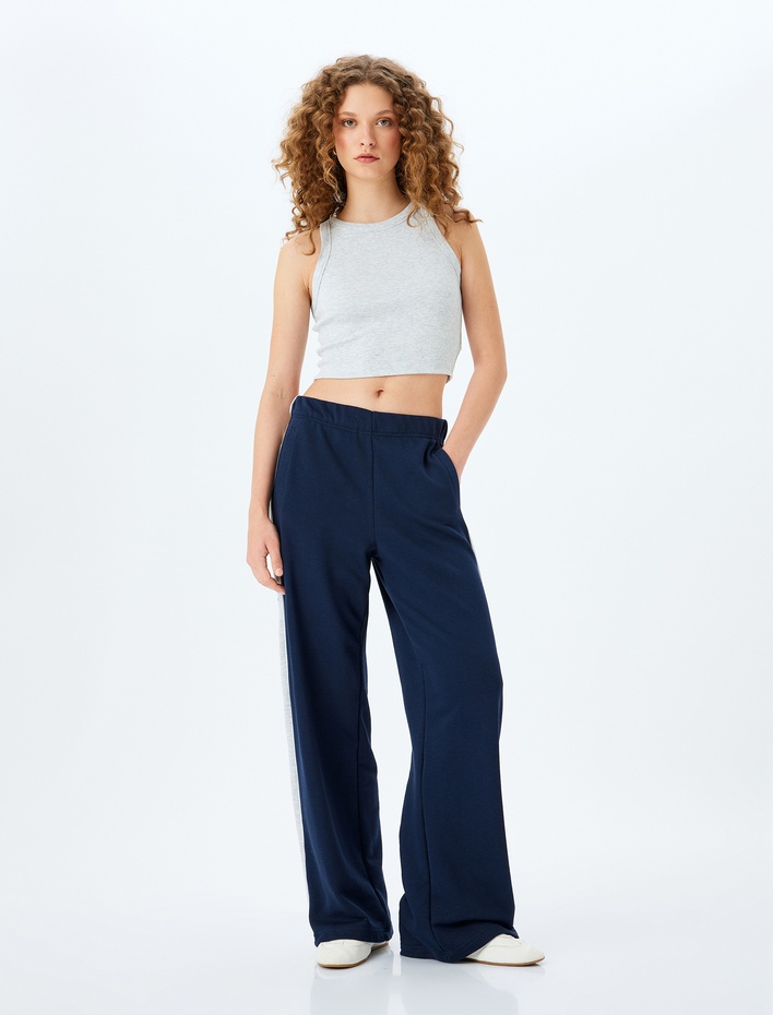  Halter Yaka Fitilli Slim Fit Crop Kadın Atlet
