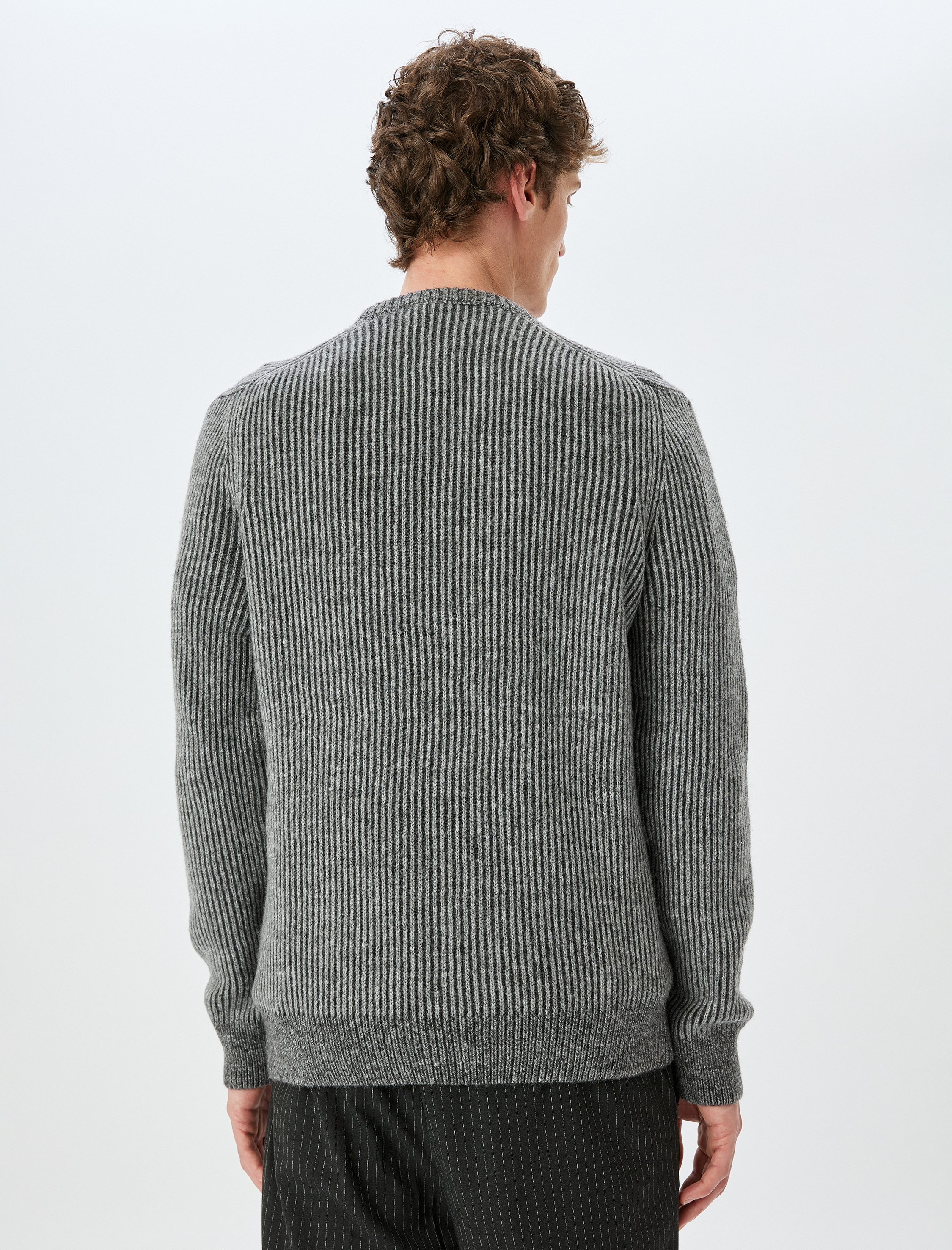   Çizgili Bisiklet Yaka Kışlık Triko Kazak