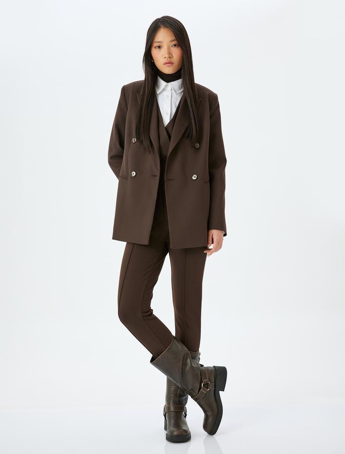  Standart Bel Slim Fit Cep Detaylı Tayt pantolon