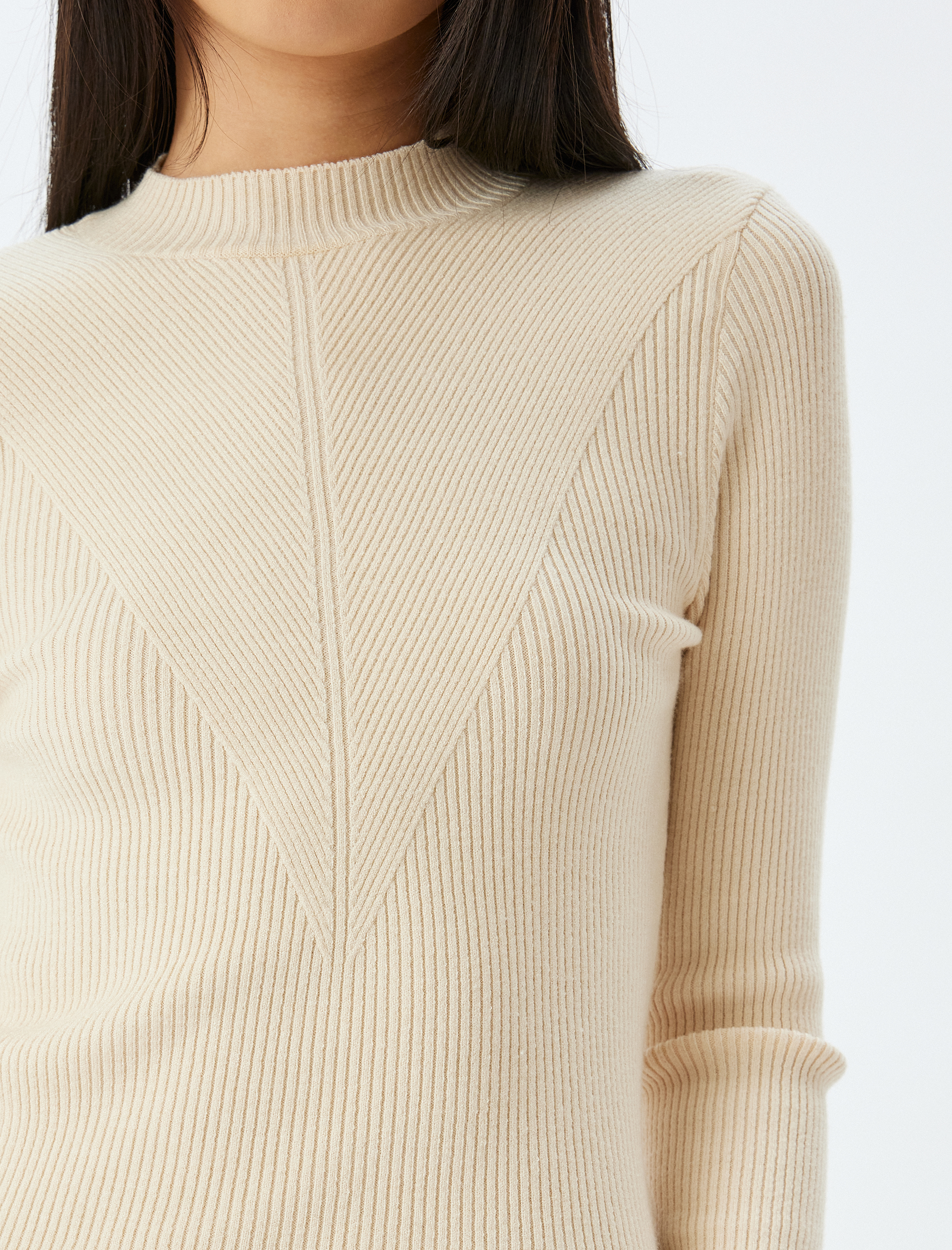   Bisiklet Yaka Uzun Kollu Triko Kazak