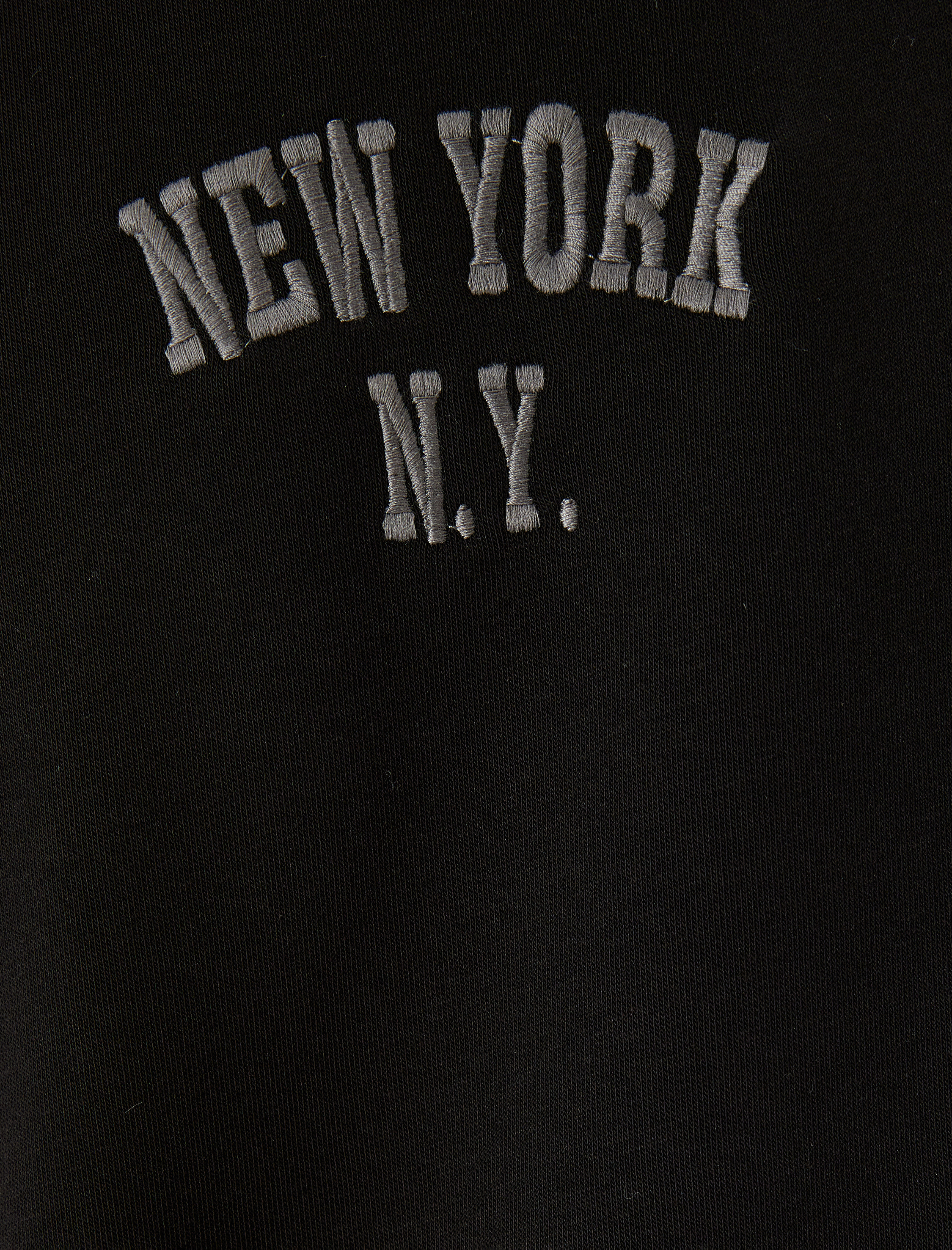   Slogan İşlemeli Şardonlu Bisiklet Yaka Sweatshirt