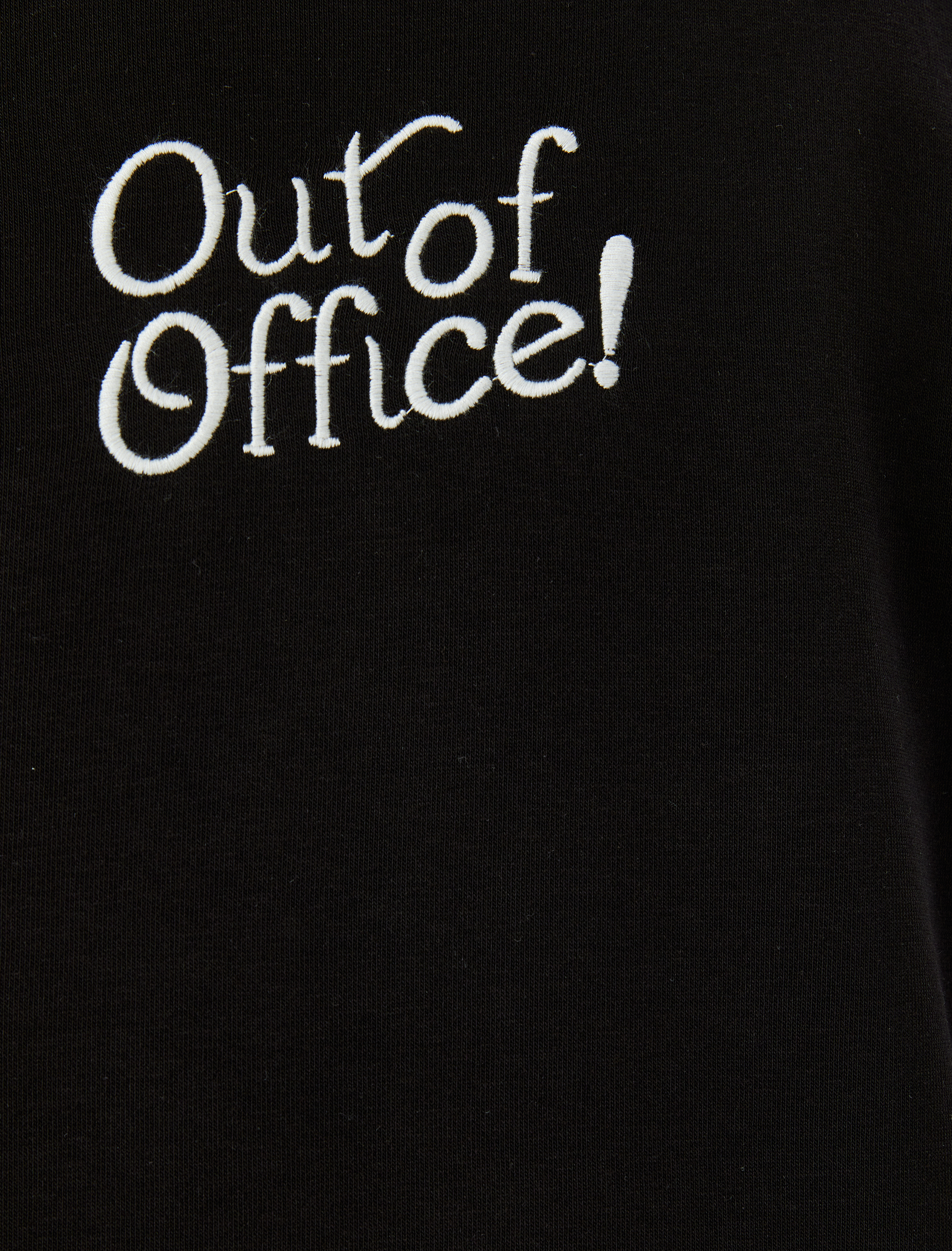   Pamuk Karışımlı Şardonlu Slogan İşlemeli Bisiklet Yaka Sweatshirt