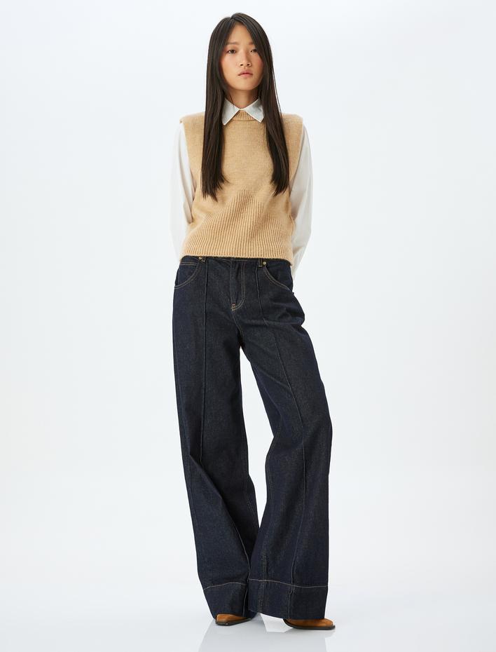  Bisiklet Yaka Kolsuz Triko Süveter