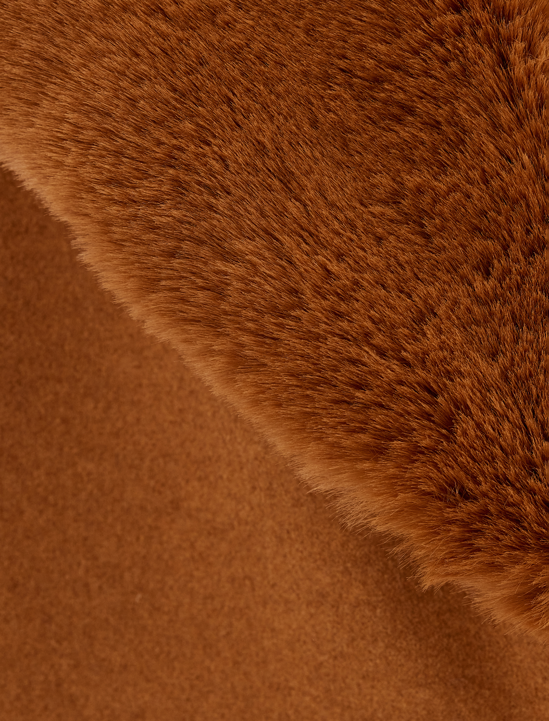   Çıkarılabilir Suni Kürk Yaka Detaylı Uzun Kaban Kruvaze Cepli Düğmeli