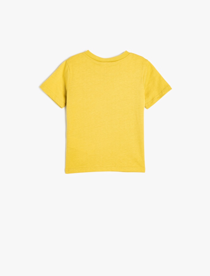 Erkek Bebek Dinozorlu Tişört Kısa Kollu Bisiklet Yaka Pamuklu