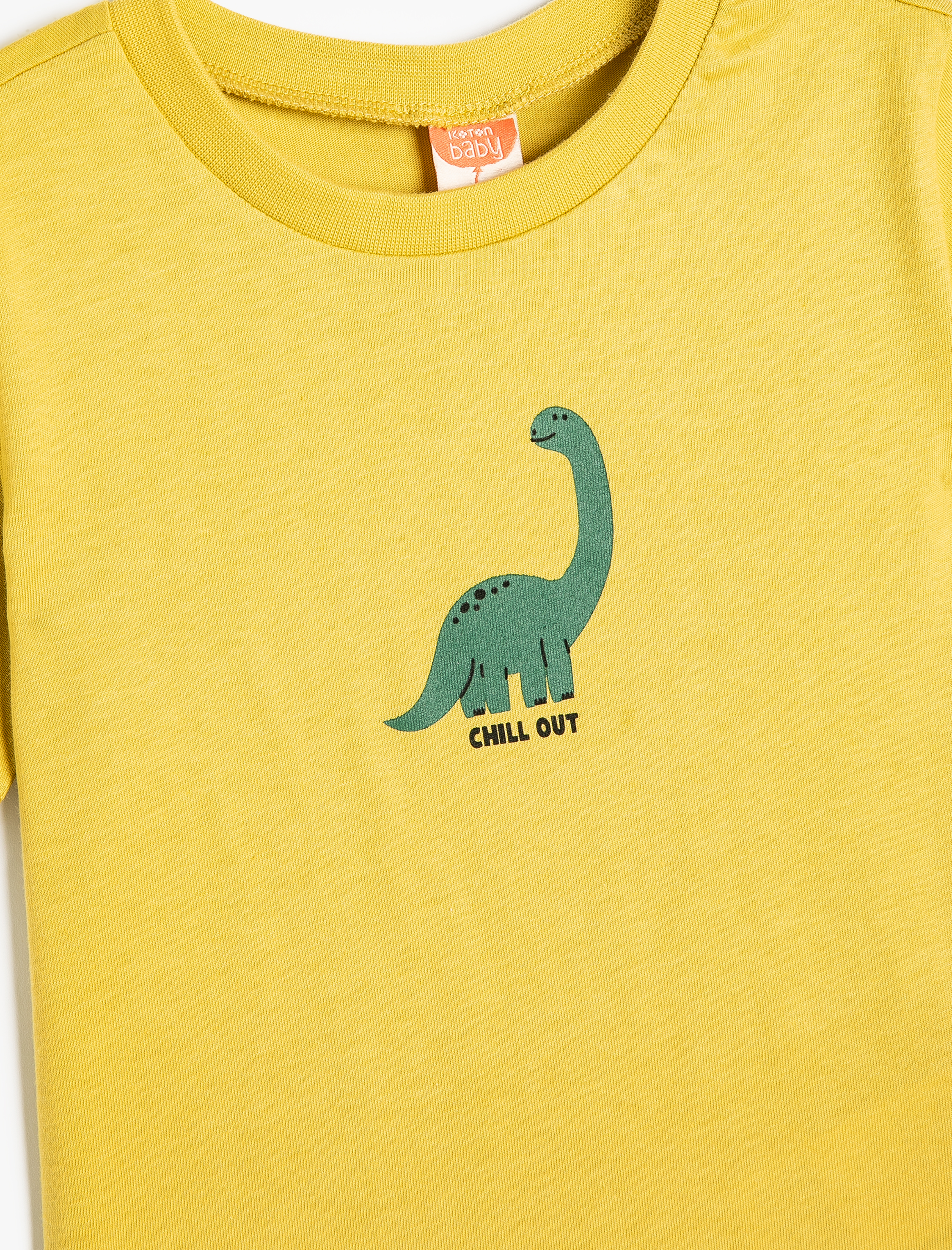 Erkek Bebek Dinozorlu Tişört Kısa Kollu Bisiklet Yaka Pamuklu