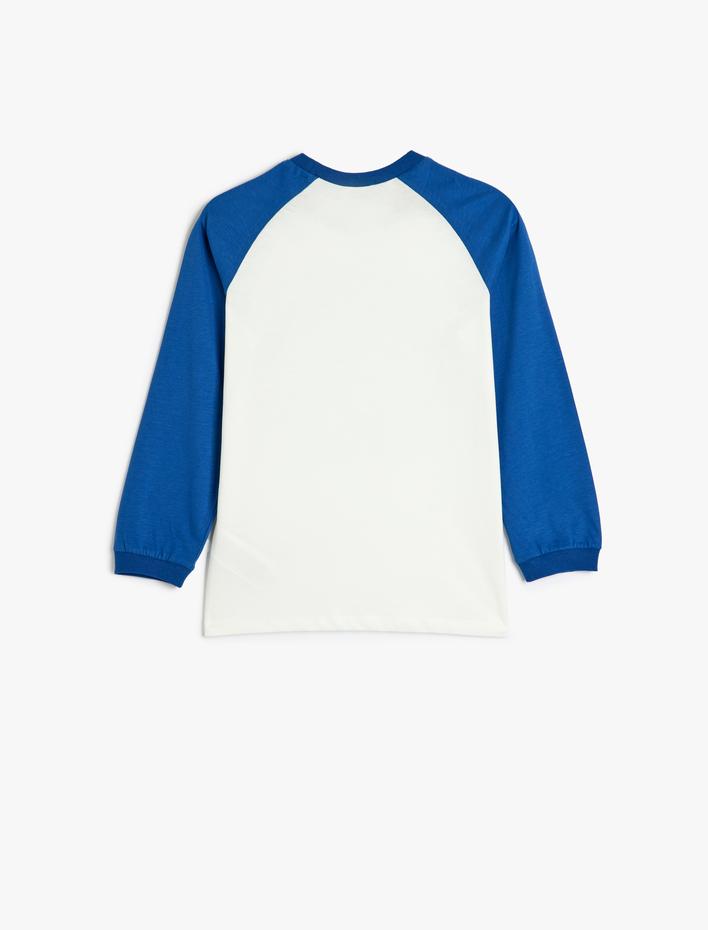 Erkek Çocuk Tişört Uzun Kollu Bisiklet Yaka Köpek Baskılı Pamuklu