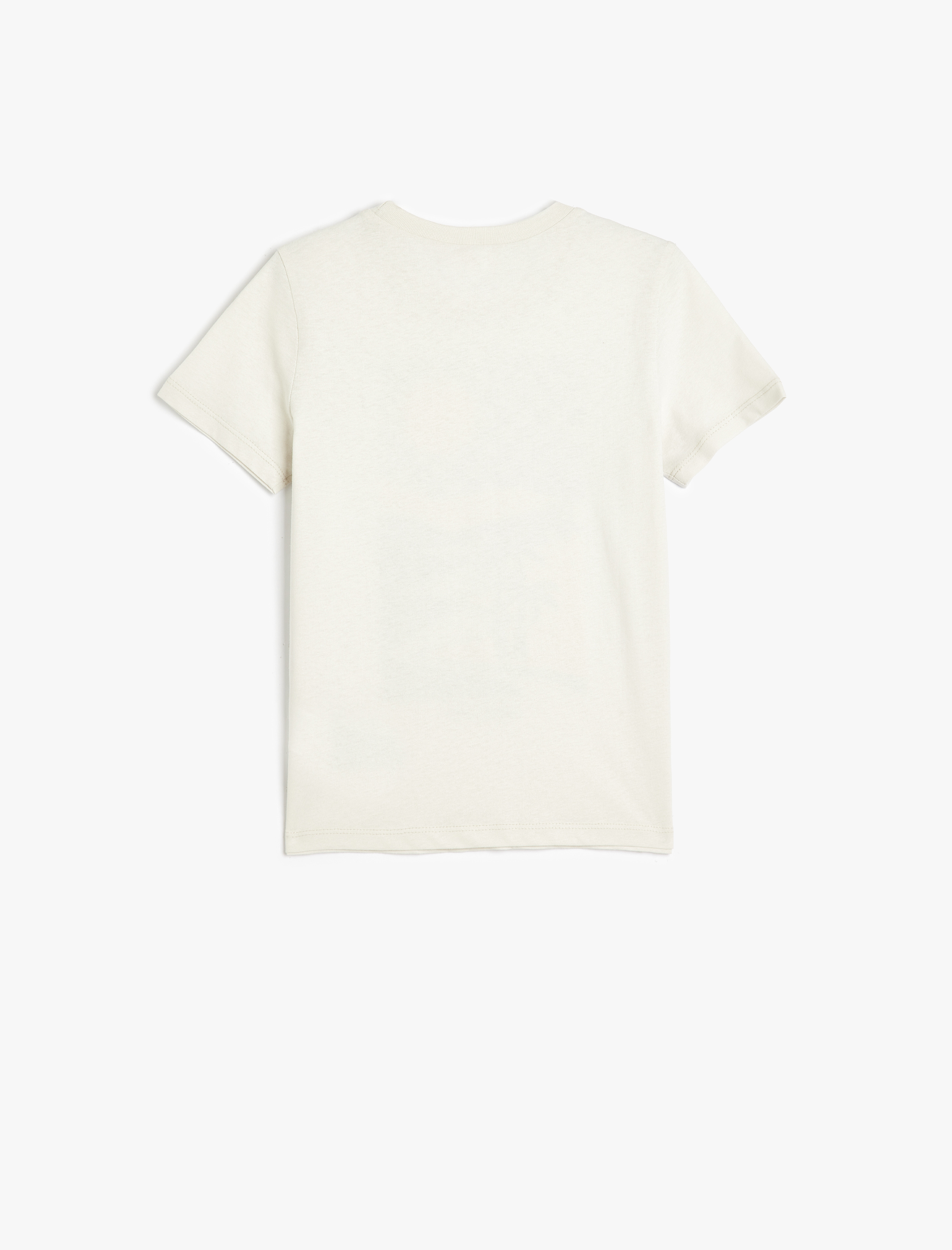  Erkek Çocuk Kısa Kollu Bisiklet Yaka Baskı Detaylı Pamuklu Tişört