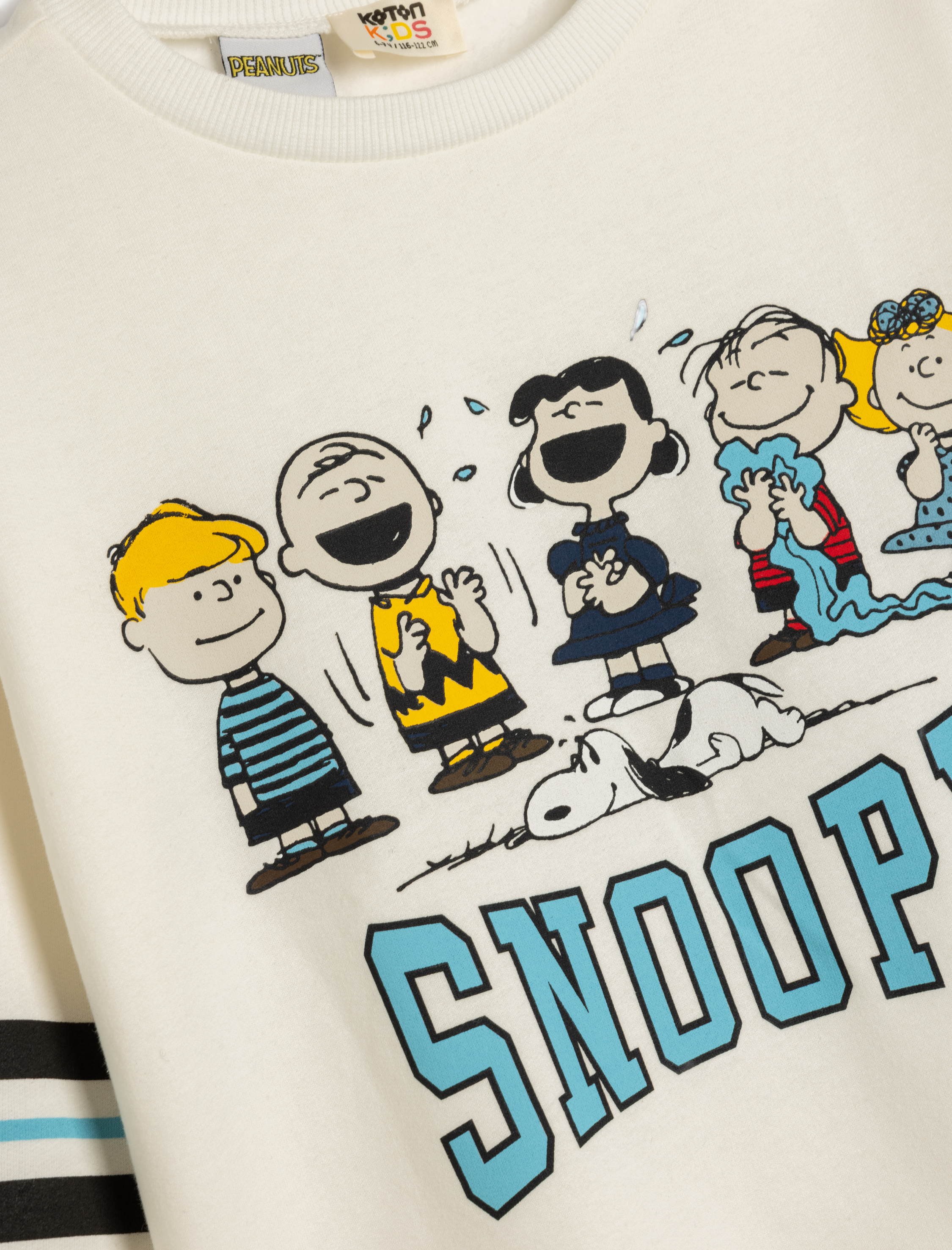  Kız Çocuk Sweatshirt Snoopy Baskılı Lisanslı Uzun Kollu Bisiklet Yaka Şardonlu