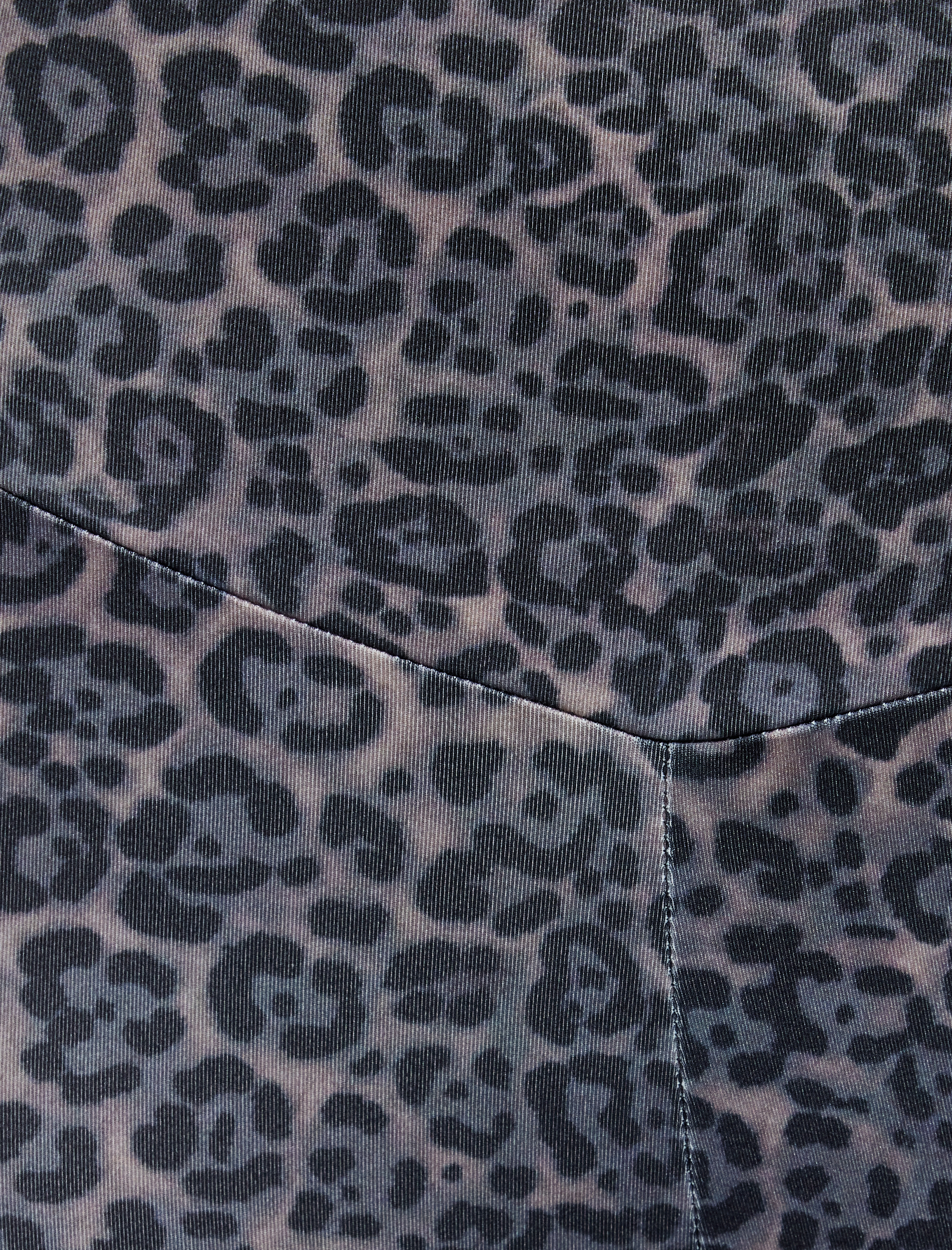   İspanyol Paça Spor Tayt Leopar Desenli Slim Fit Yumuşak Tuşe Yüksek Bel