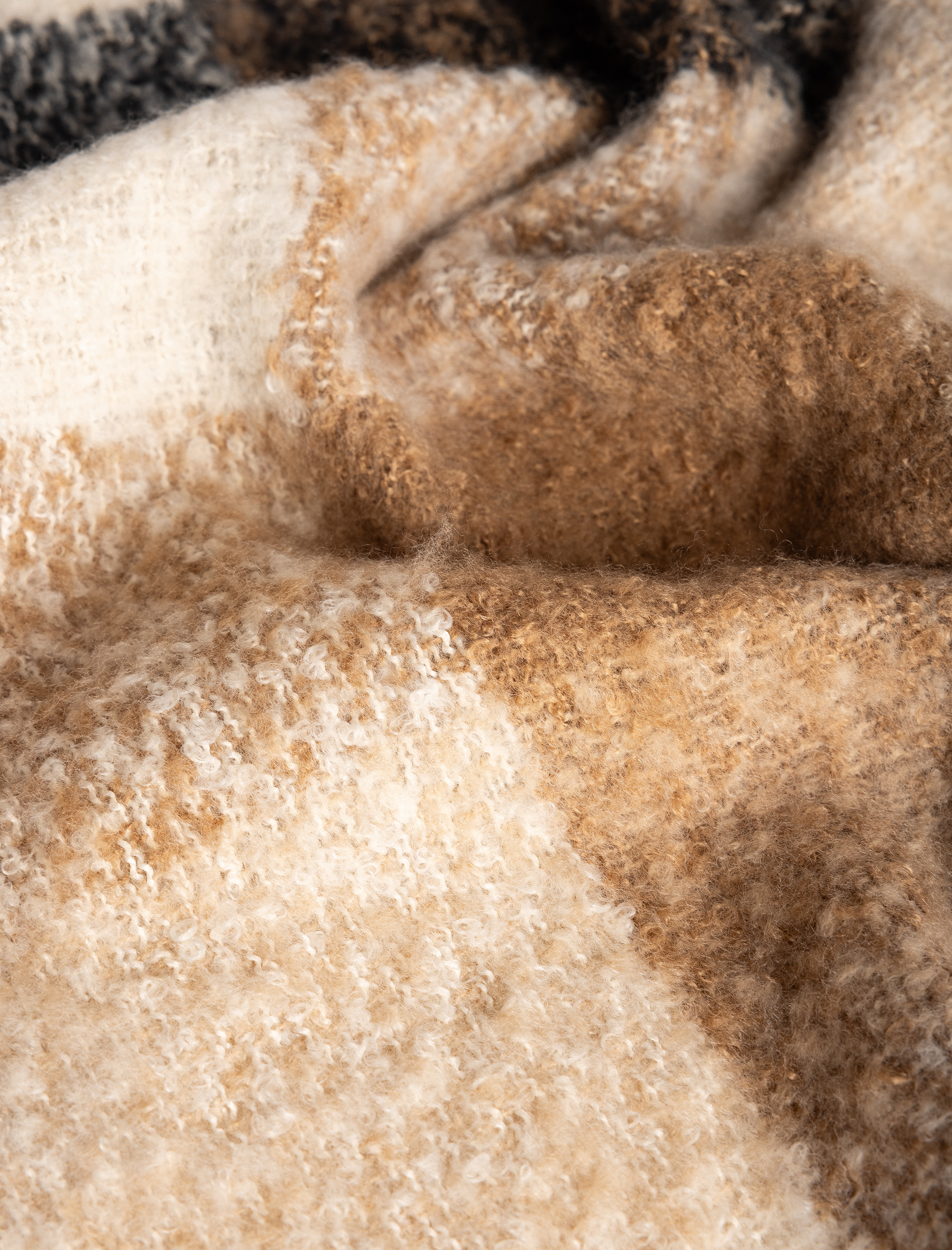  Kadın Uzun Atkı Püsküllü Kareli Yumuşak Dokulu