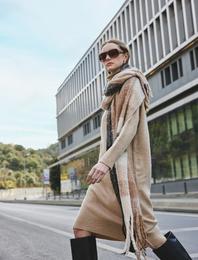 Uzun Atkı Püsküllü Kareli Yumuşak Dokulu