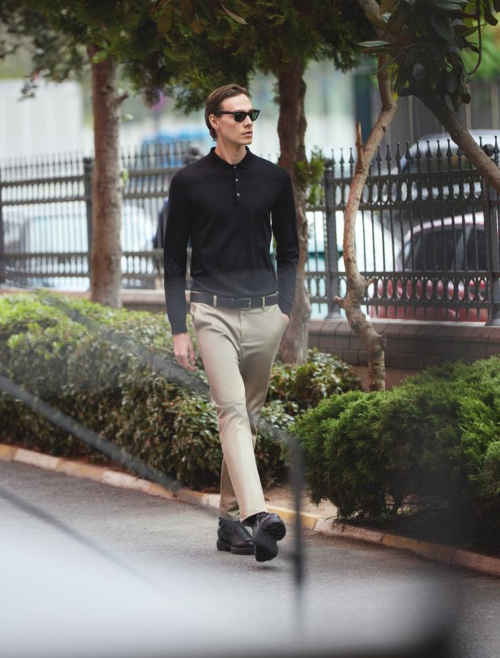  Chino Pantolon Slim Fit Cep Detaylı Pamuklu