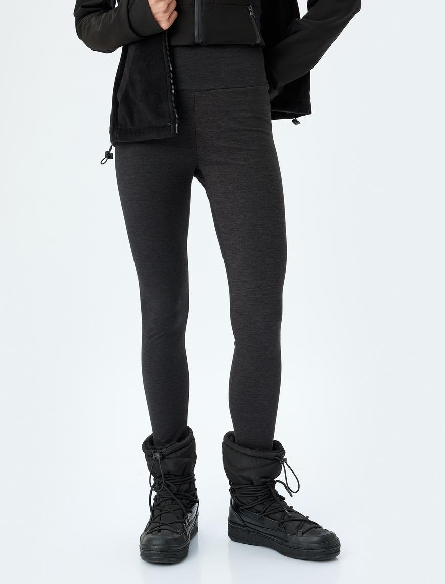   Spor Tayt Yüksek Bel Yumuşak Tuşe Slim Fit