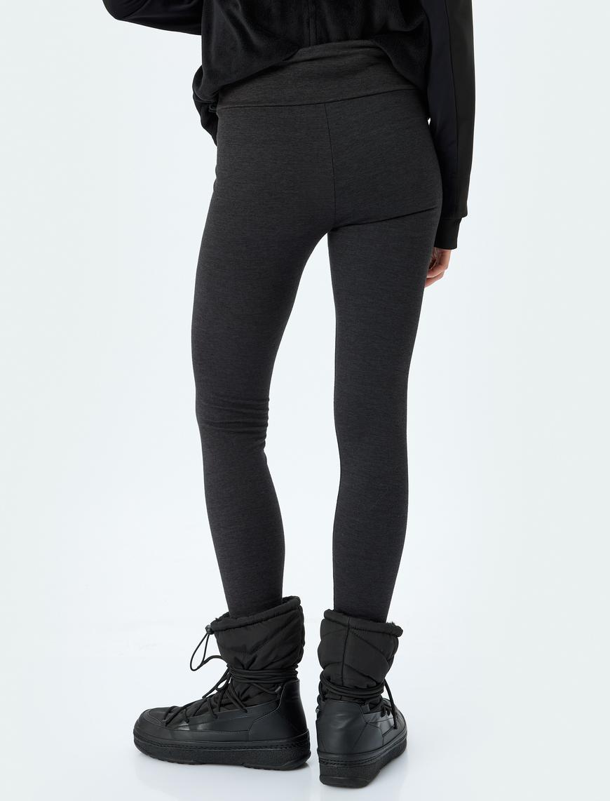   Spor Tayt Yüksek Bel Yumuşak Tuşe Slim Fit
