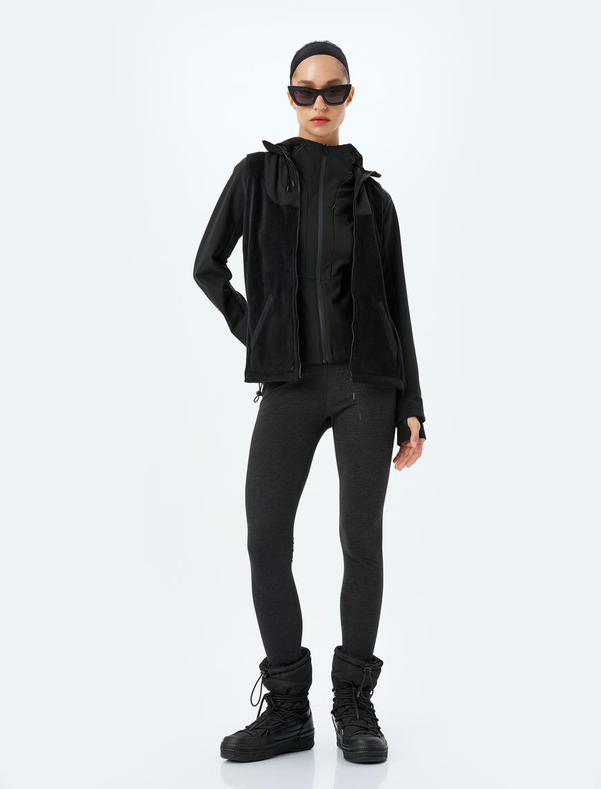  Spor Tayt Yüksek Bel Yumuşak Tuşe Slim Fit