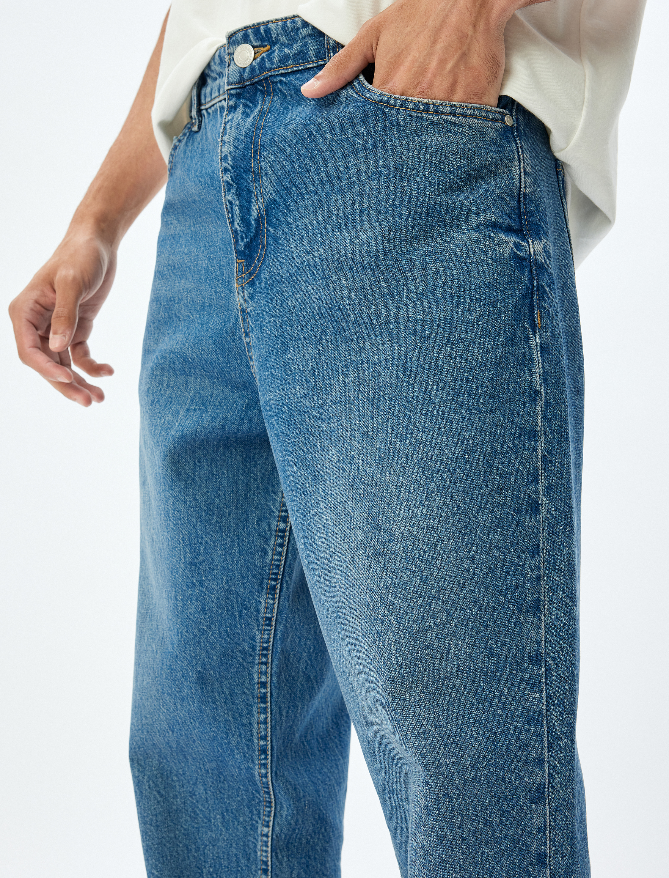 Normal Bel Loose Fit Jean Pantolon - Steve Jean