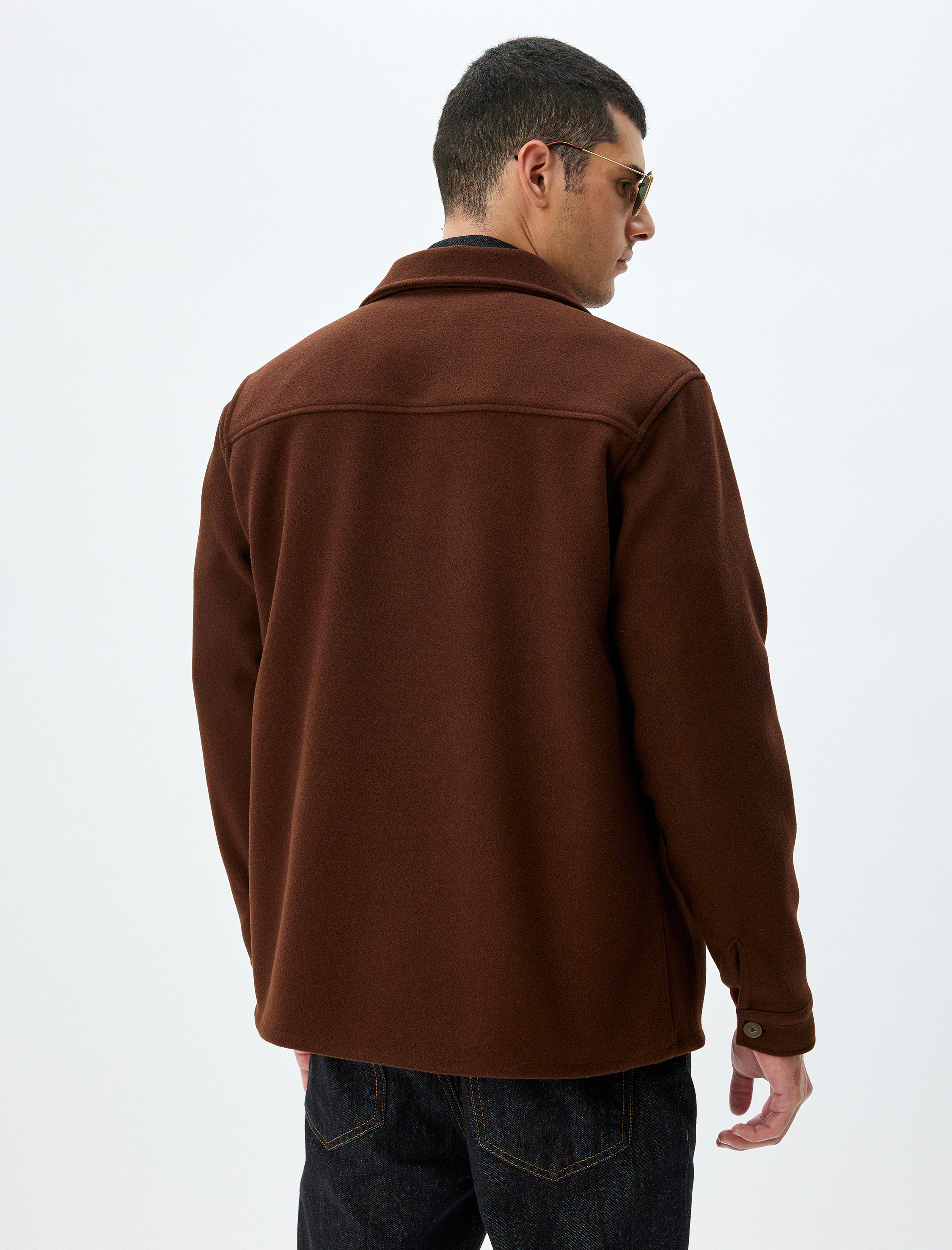   Gömlek Ceket Uzun Kollu Düğmeli Kapaklı Cep Detaylı Regular Fit