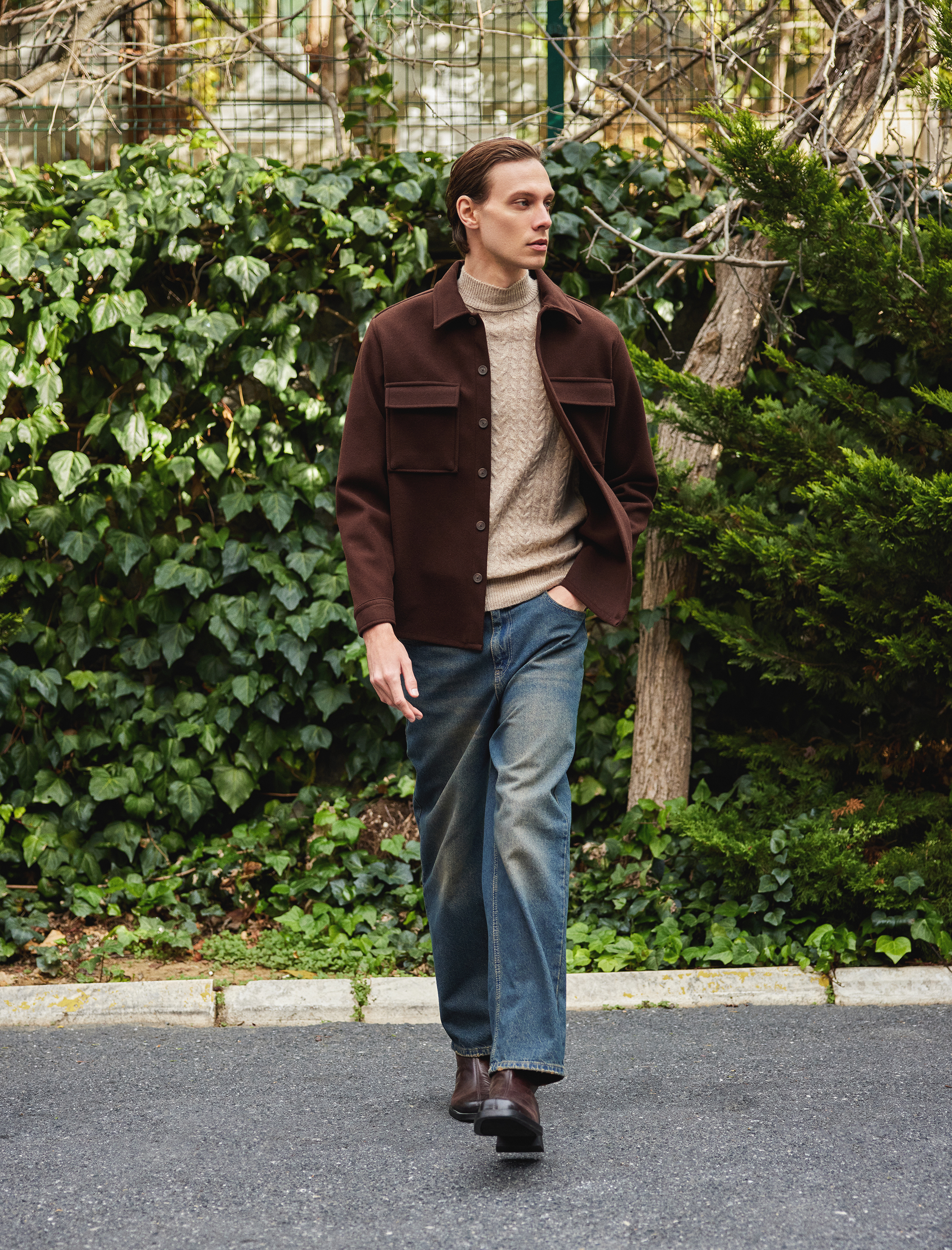   Gömlek Ceket Uzun Kollu Düğmeli Kapaklı Cep Detaylı Regular Fit