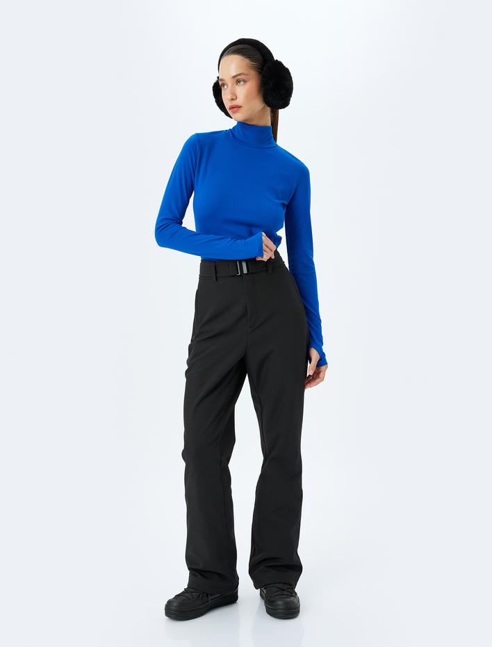  Uzun Kollu Slim Fit Dik Yaka Polar Sweatshirt