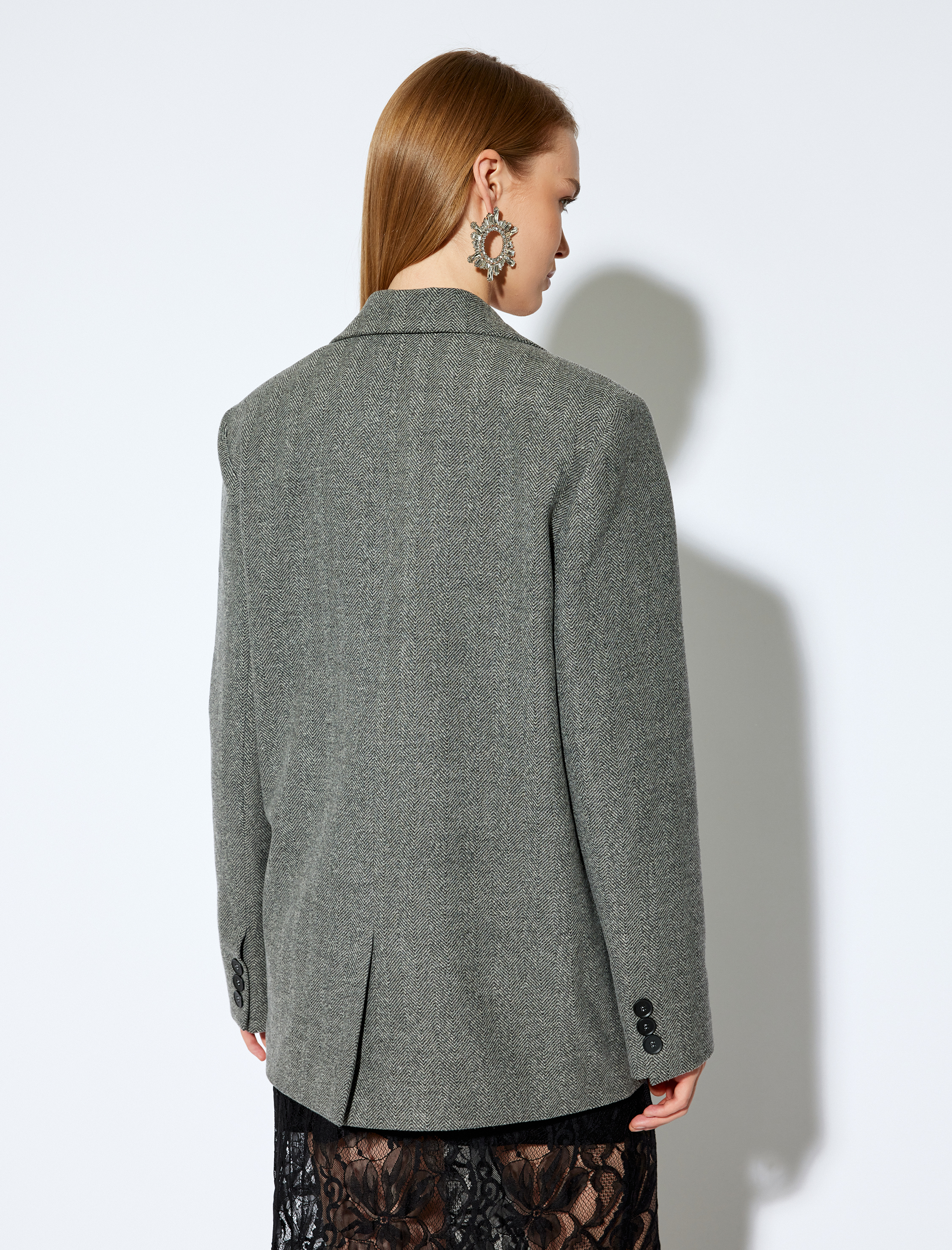 Koton X Melis Ağazat - Cepli Kruvaze Taşlı Oversize Blazer Ceket
