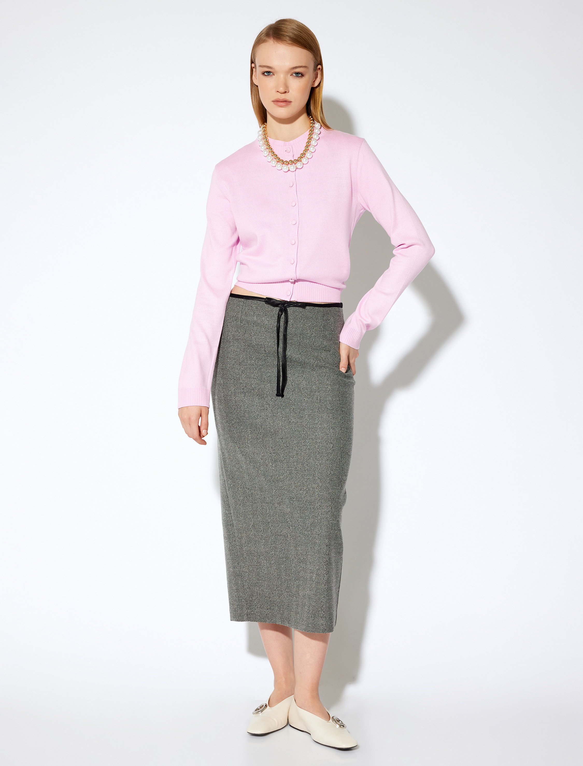   Koton X Melis Ağazat - Uzun Kollu Bisiklet Yaka Düğmeli Triko Hırka