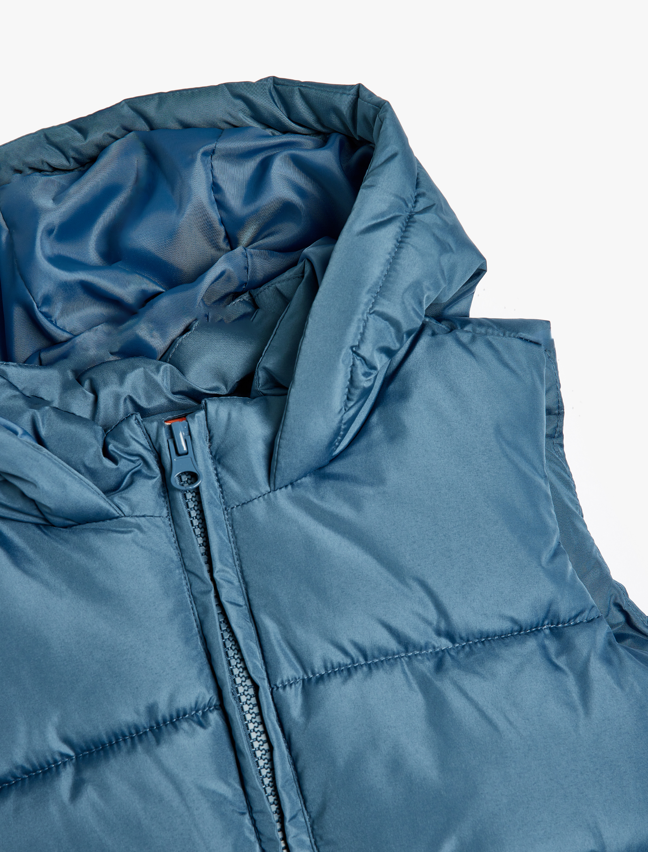  Erkek Bebek Cep Detaylı Fermuarlı Mevsimlik Kapşonlu Şişme Yelek