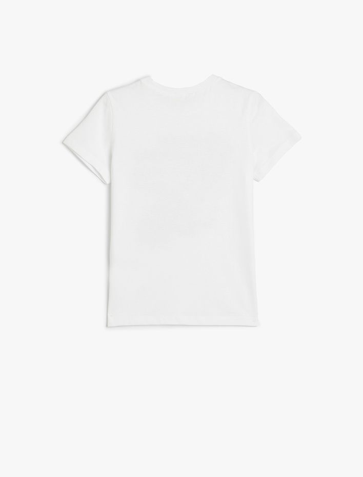 Erkek Çocuk Kısa Kollu Bisiklet Yaka Kaykay Baskılı Pamuklu Tişört