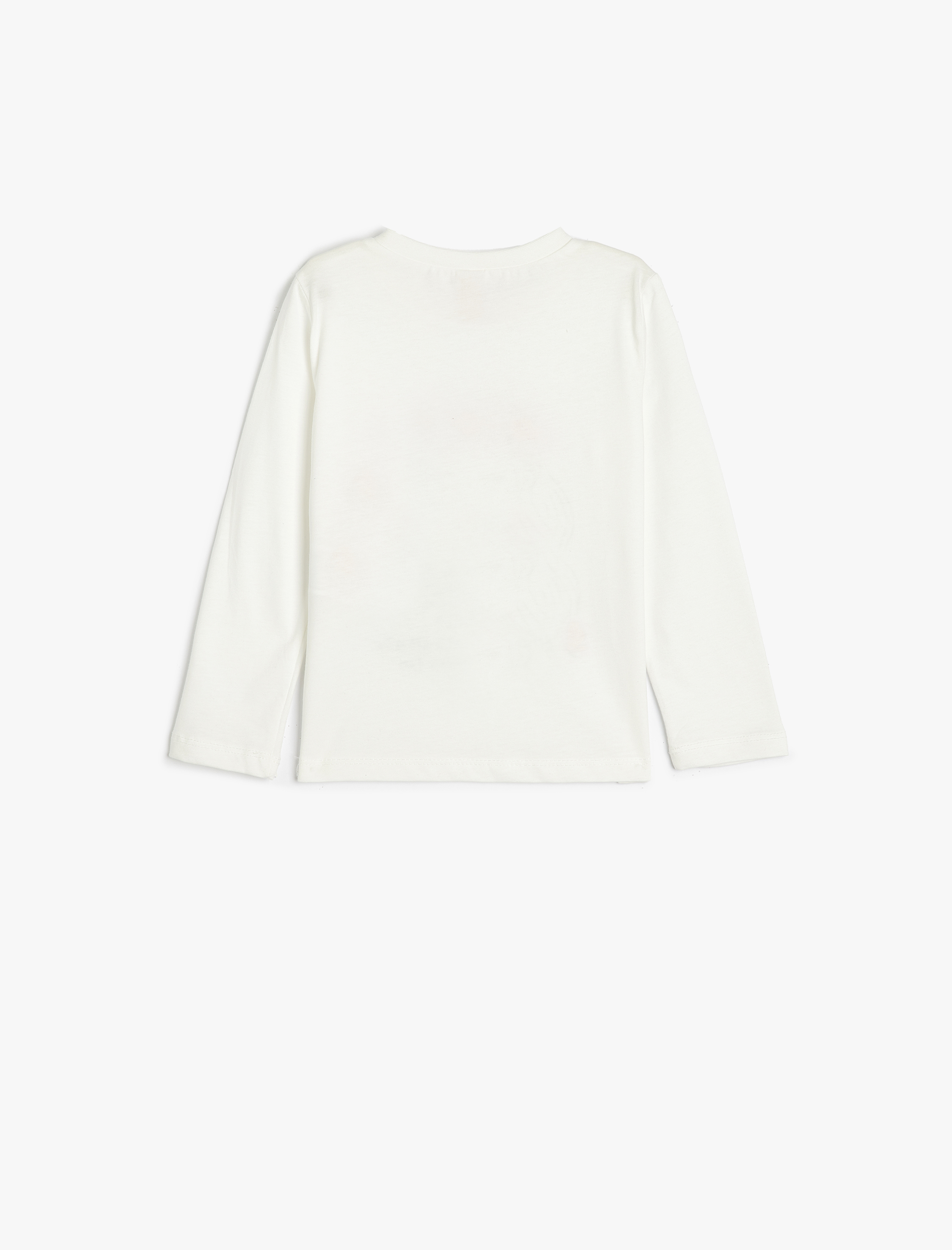  Kız Bebek Tişört Uzun Kollu Bisiklet Yaka Baskı Detaylı Pamuklu