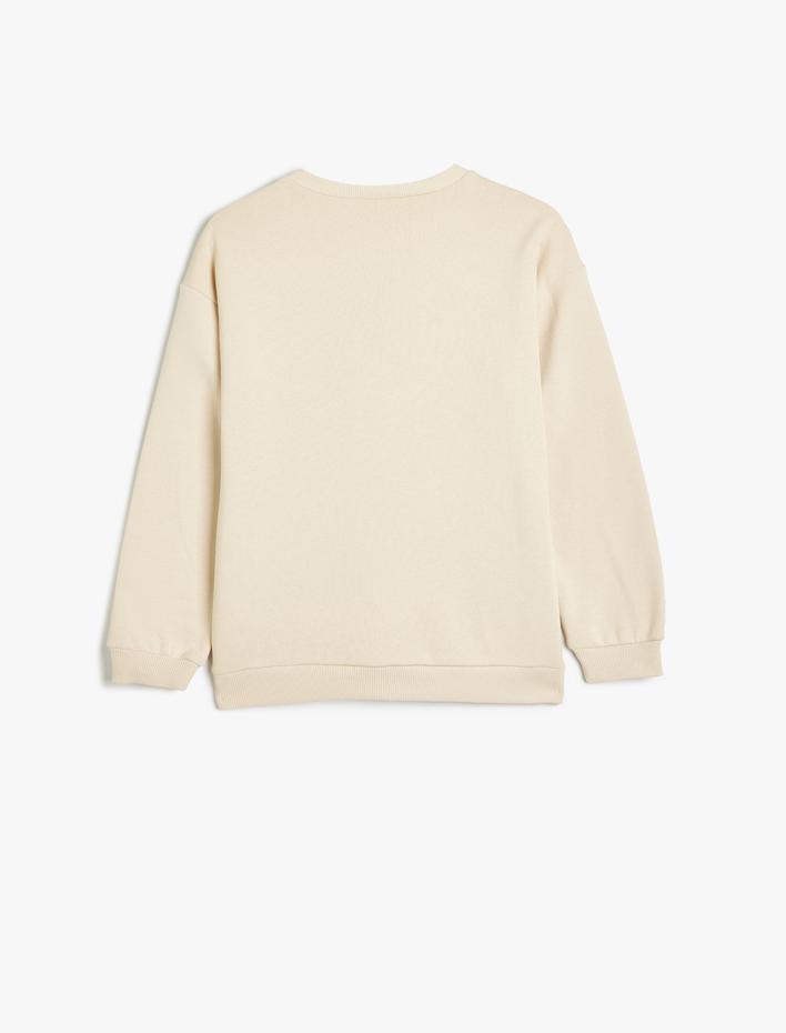 Erkek Çocuk Kaplan İşlemeli Uzun Kollu Pamuklu Oversize Sweatshirt