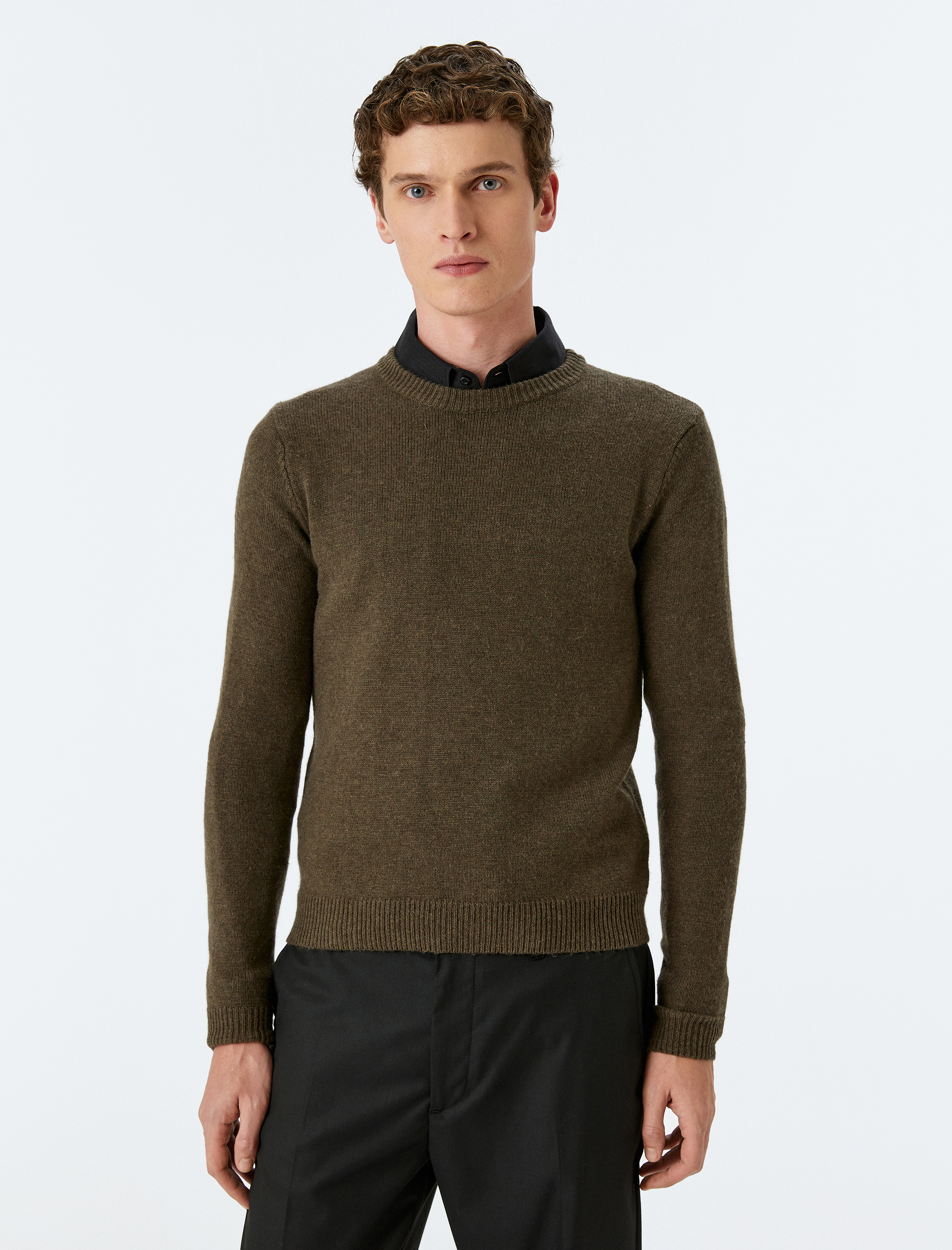   Kışlık Triko Kazak Basic Bisiklet Yaka Viskon