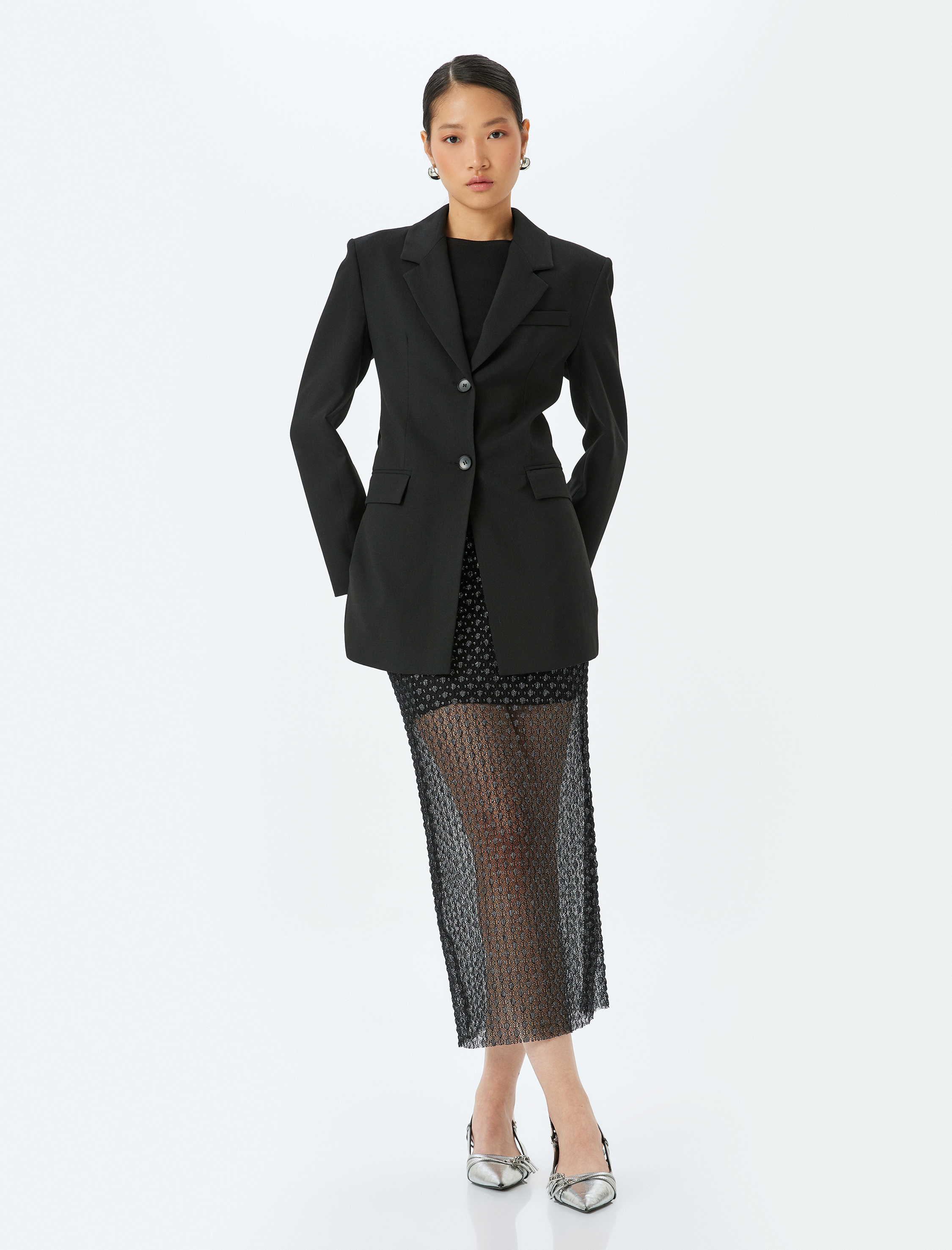   Normal Bel A Kesim Astarlı Midi Kalem Etek