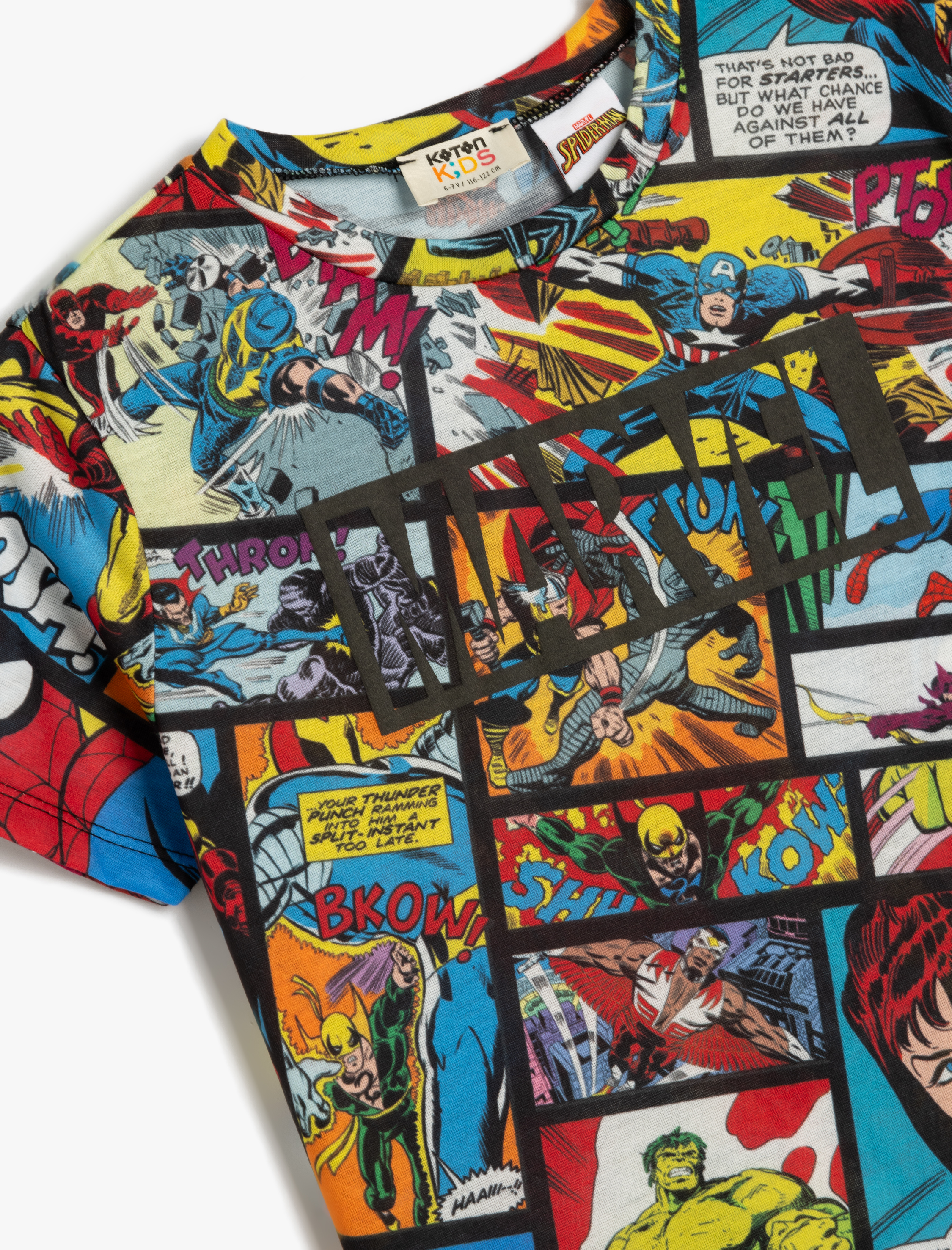  Erkek Çocuk Marvel Baskılı Tişört Kısa Kollu Lisanslı Bisiklet Yaka