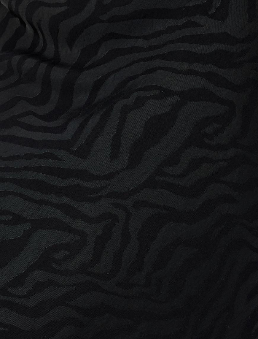   Standart Bel Zebra Desenli Midi Boy Etek