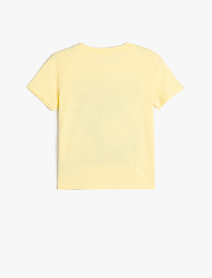 Erkek Çocuk Palmiye Baskılı Kısa Kollu Tişört Bisiklet Yaka Pamuklu