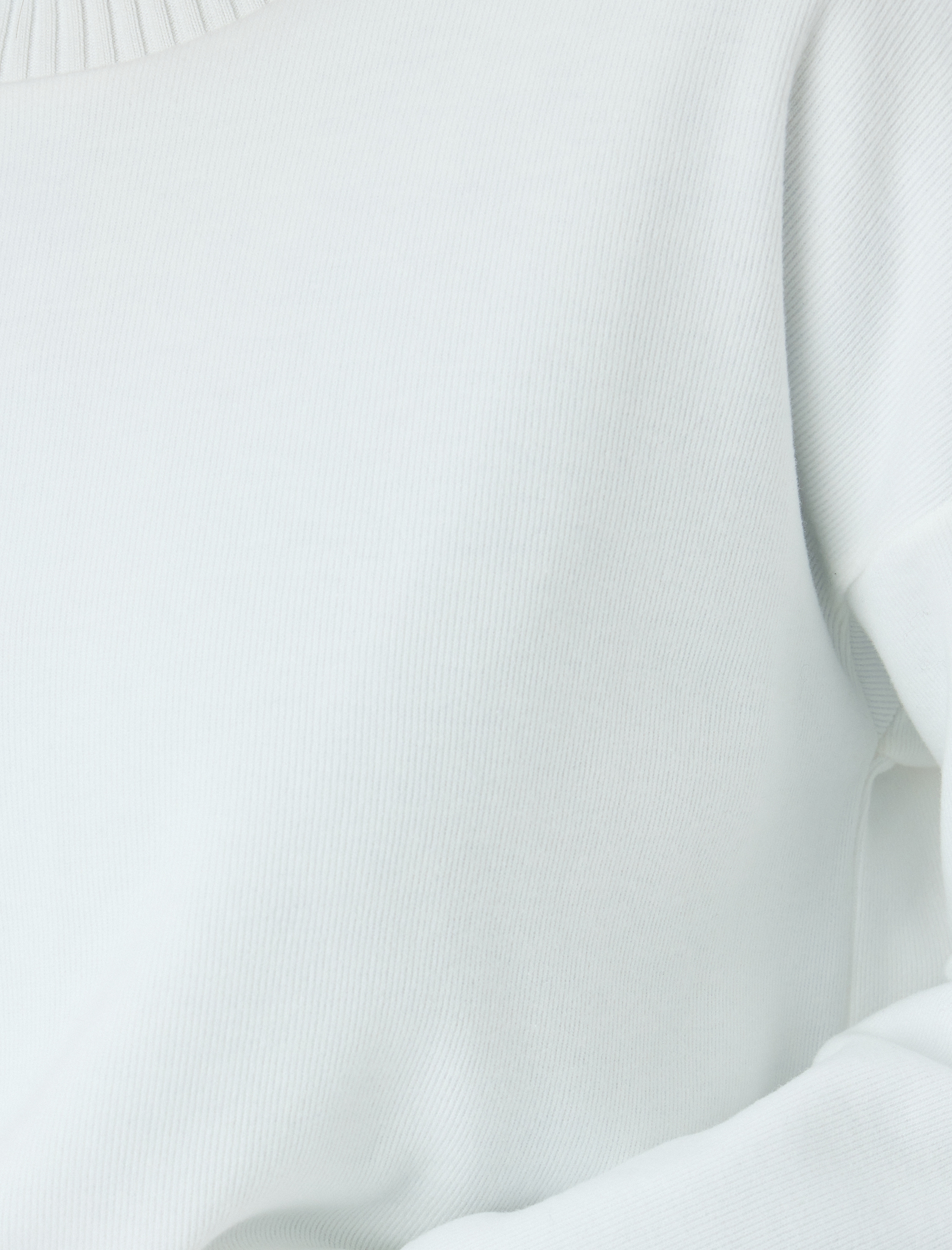   Uzun Kollu Bisiklet Yaka Pamuklu Basic Sweatshirt