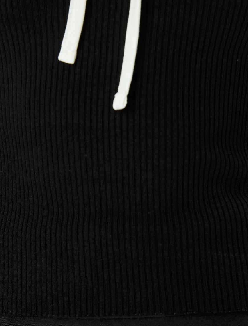   Kalp Yaka Fiyonk Detaylı Fitilli Uzun Kollu Slim Fit Bluz
