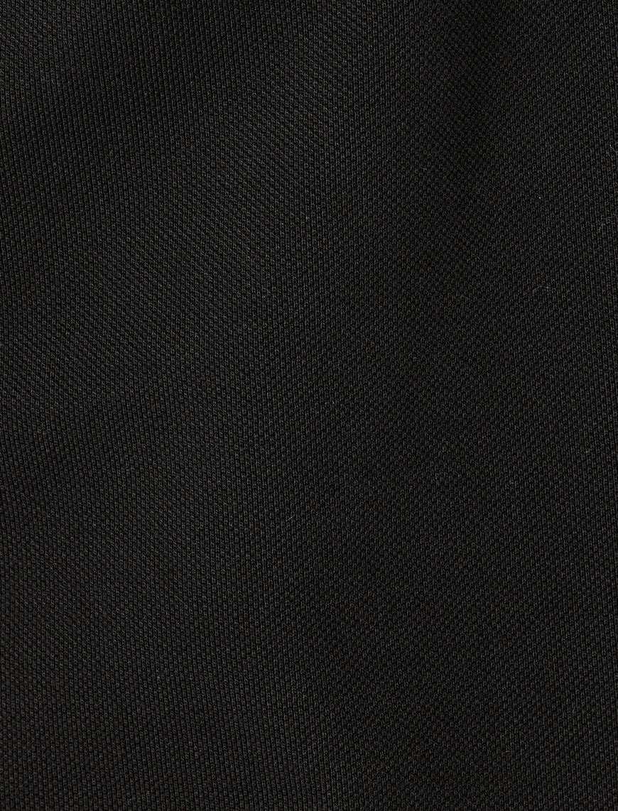   Kısa Kollu Düğme Detaylı Pamuklu Pike Kumaş Slim Fit Polo Yaka Tişört